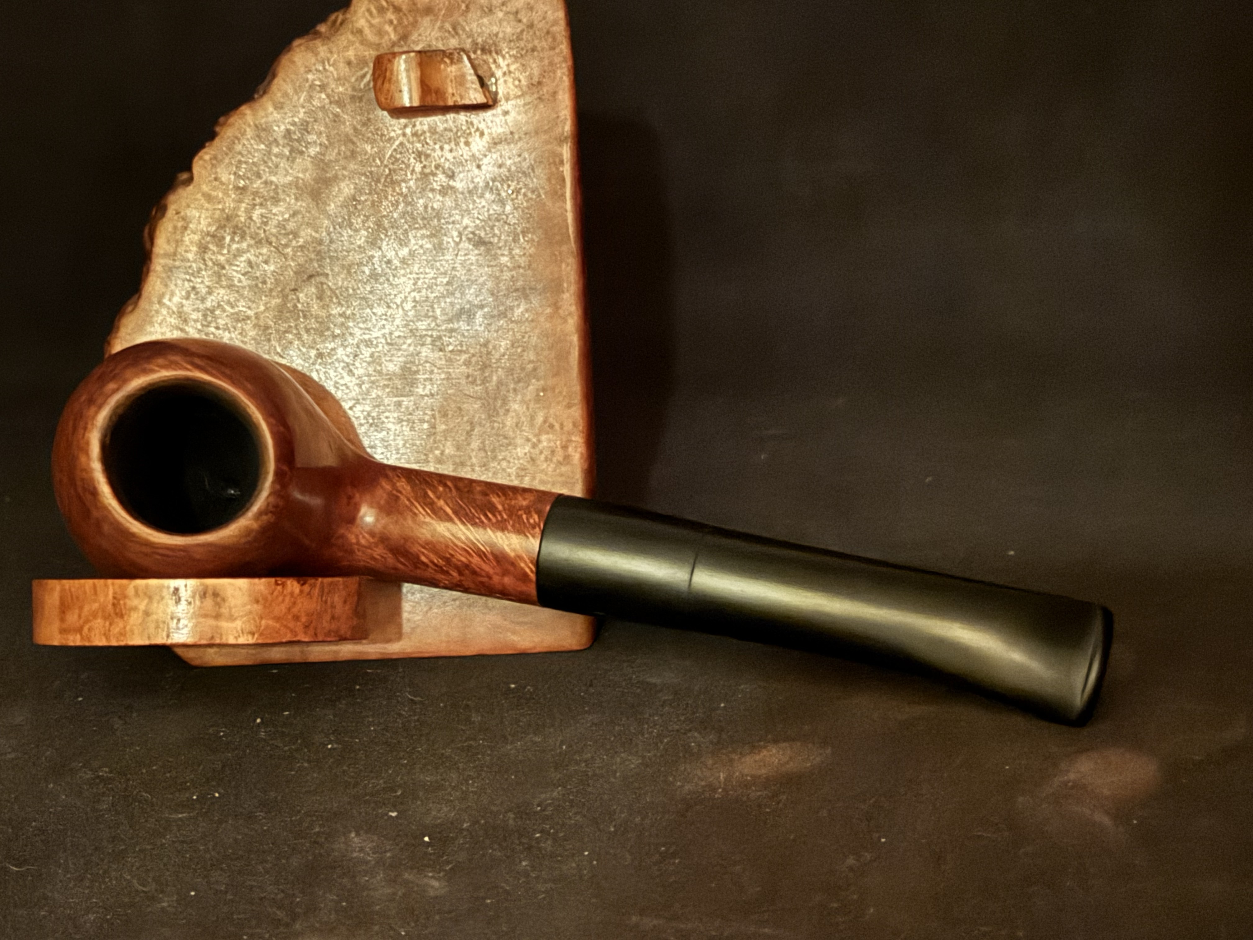 Denicotea 1018 Bent Brandy Sitter Smooth Briar Finish Vulcanite Fishtail Stem Estate Pipe 5