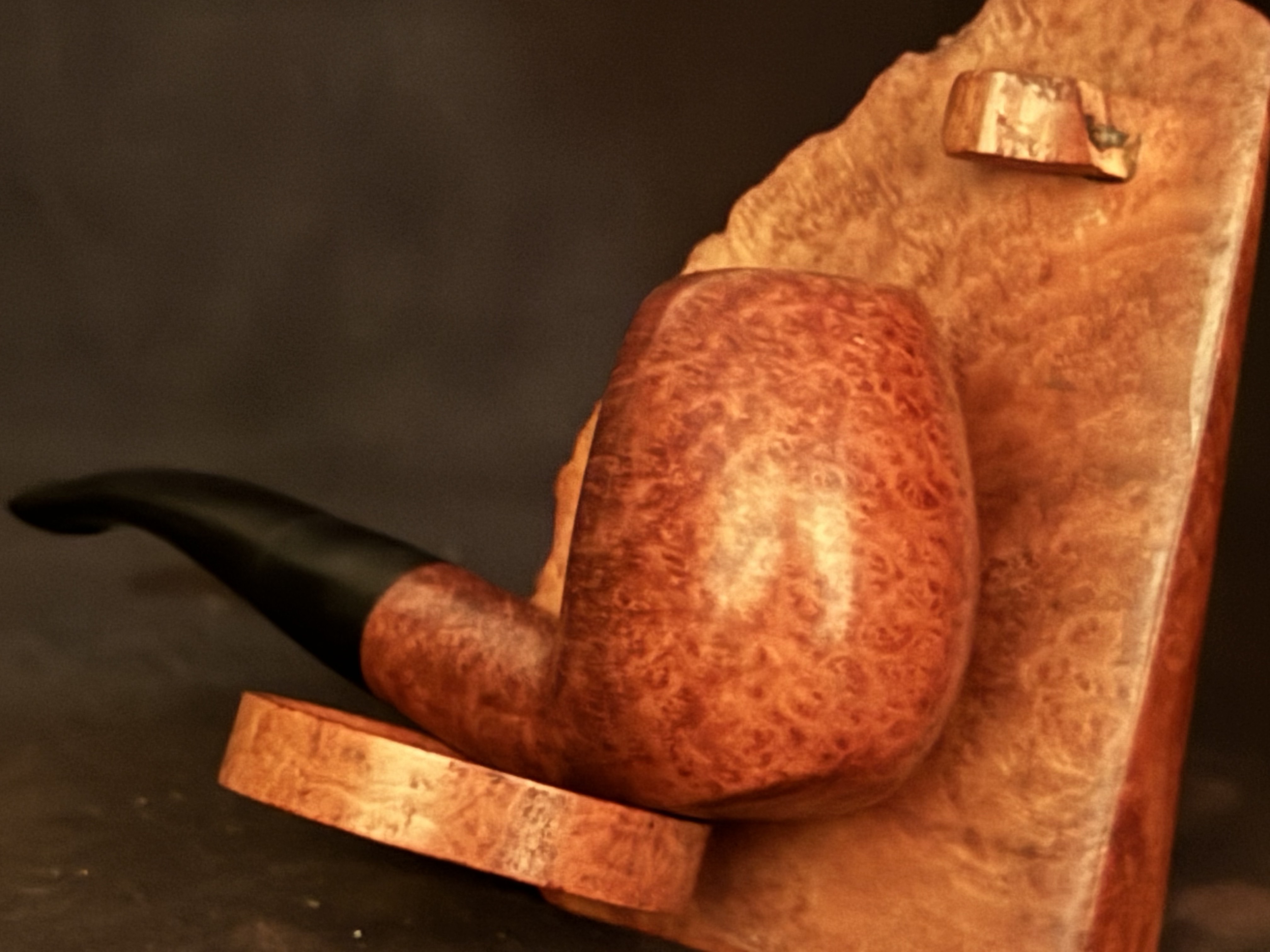 Denicotea 1018 Bent Brandy Sitter Smooth Briar Finish Vulcanite Fishtail Stem Estate Pipe 8