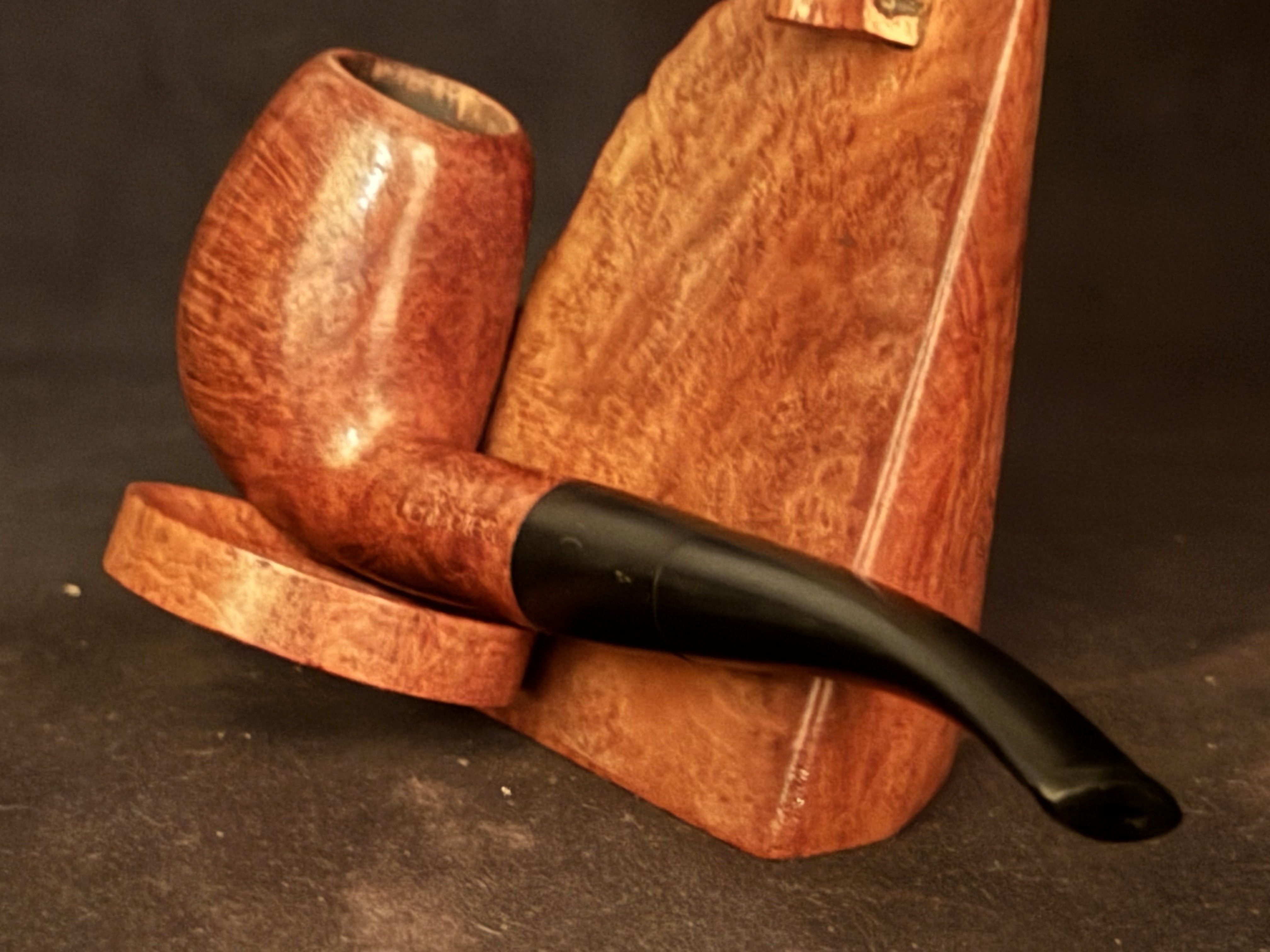 Denicotea 1018 Bent Brandy Sitter Smooth Briar Finish Vulcanite Fishtail Stem Estate Pipe 9
