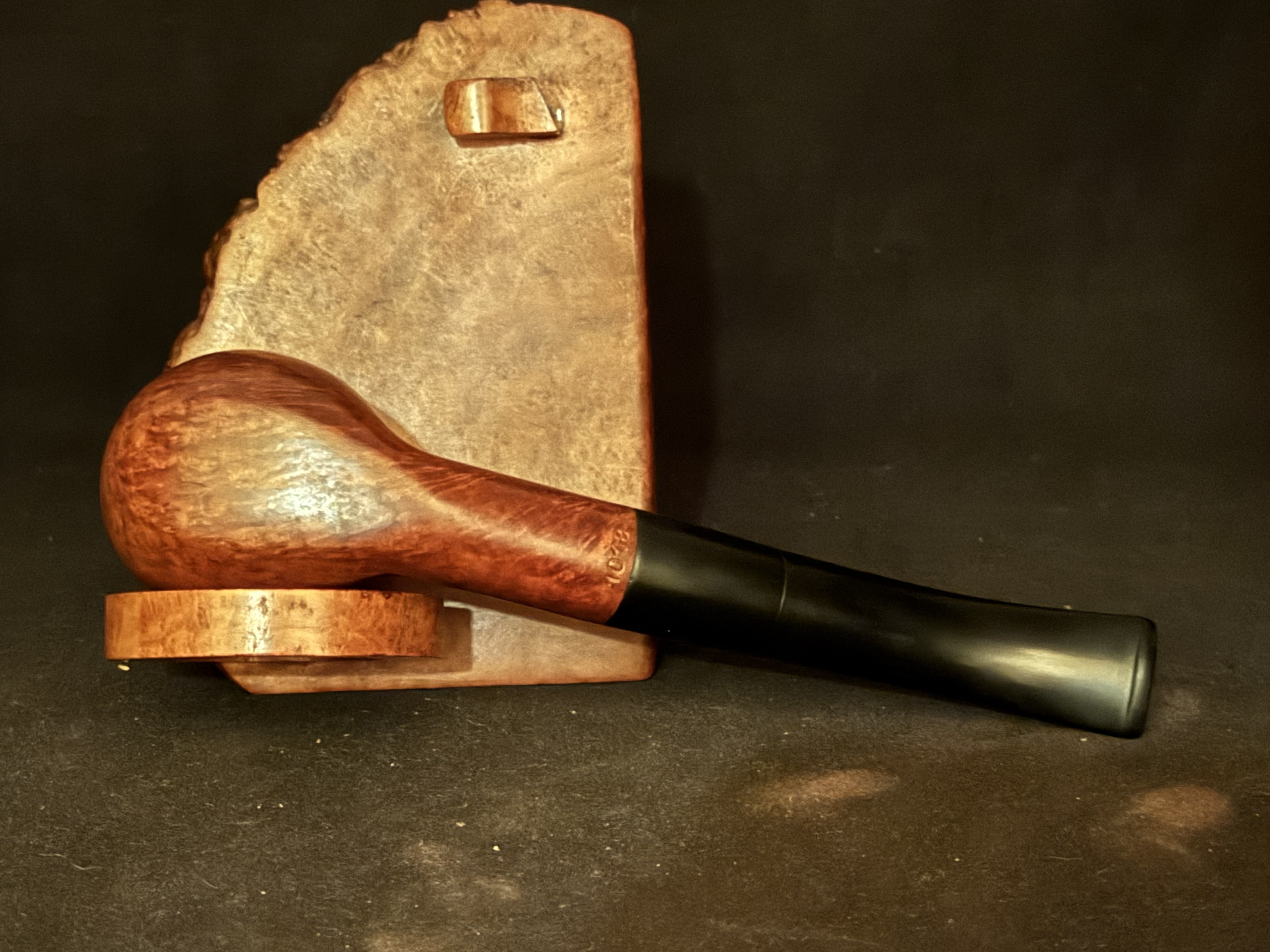 Denicotea 1018 Bent Brandy Sitter Smooth Briar Finish Vulcanite Fishtail Stem Estate Pipe 6