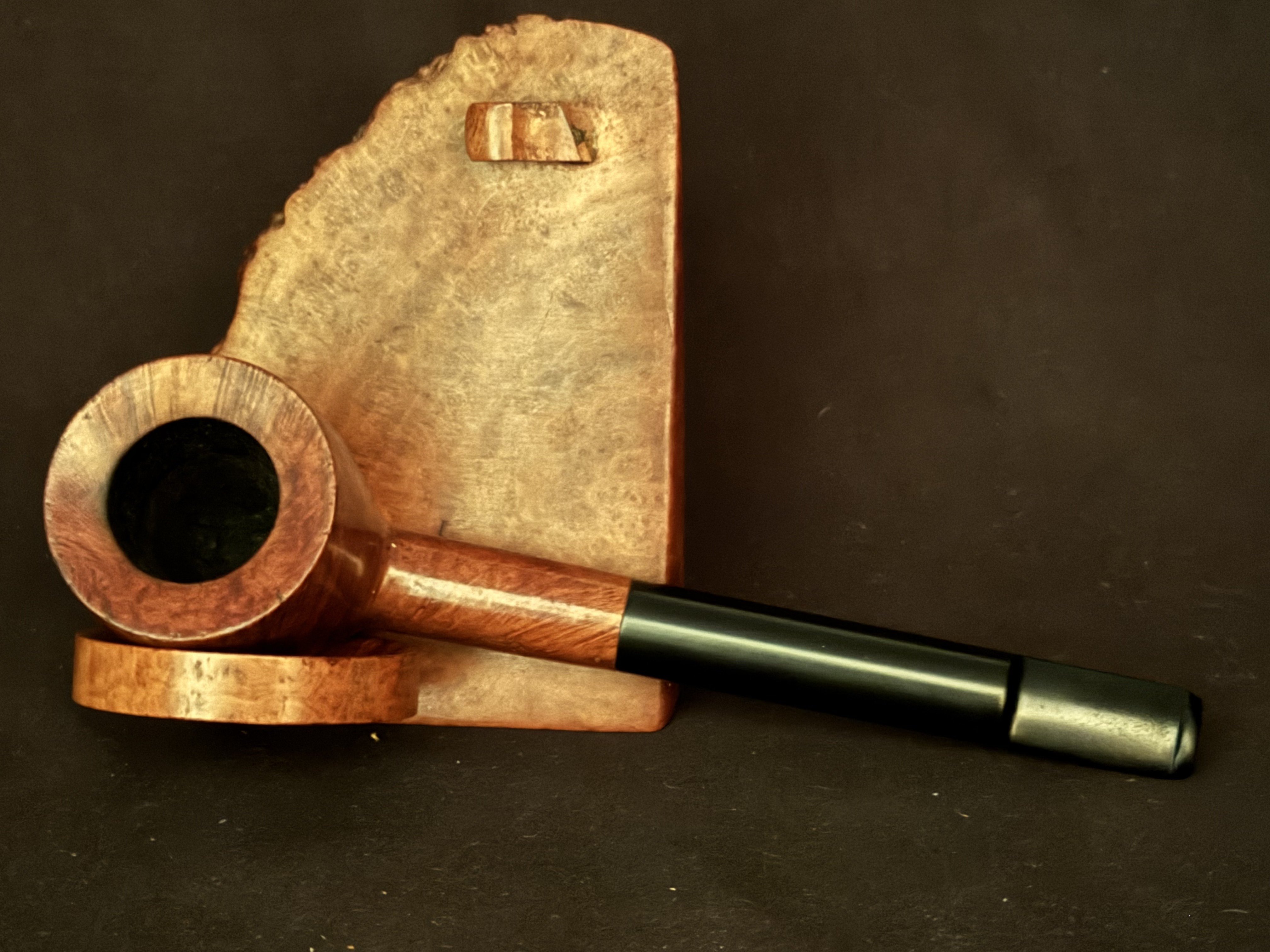 Denicotea Elite Rocket Bruyere Extra Smooth Straight Pot Vulcanite Saddle Stem 9mm Filter Estate Pipe 5