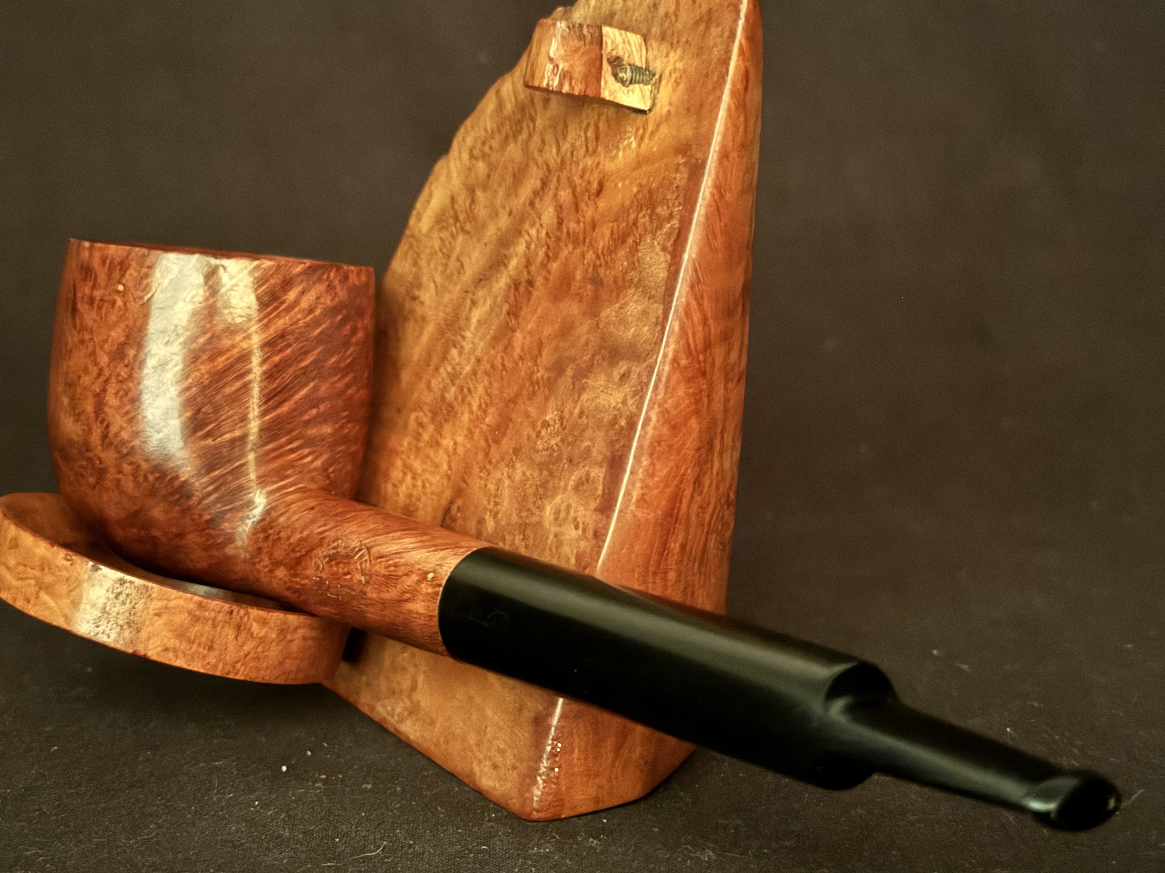 Denicotea Elite Rocket Bruyere Extra Smooth Straight Pot Vulcanite Saddle Stem 9mm Filter Estate Pipe 8