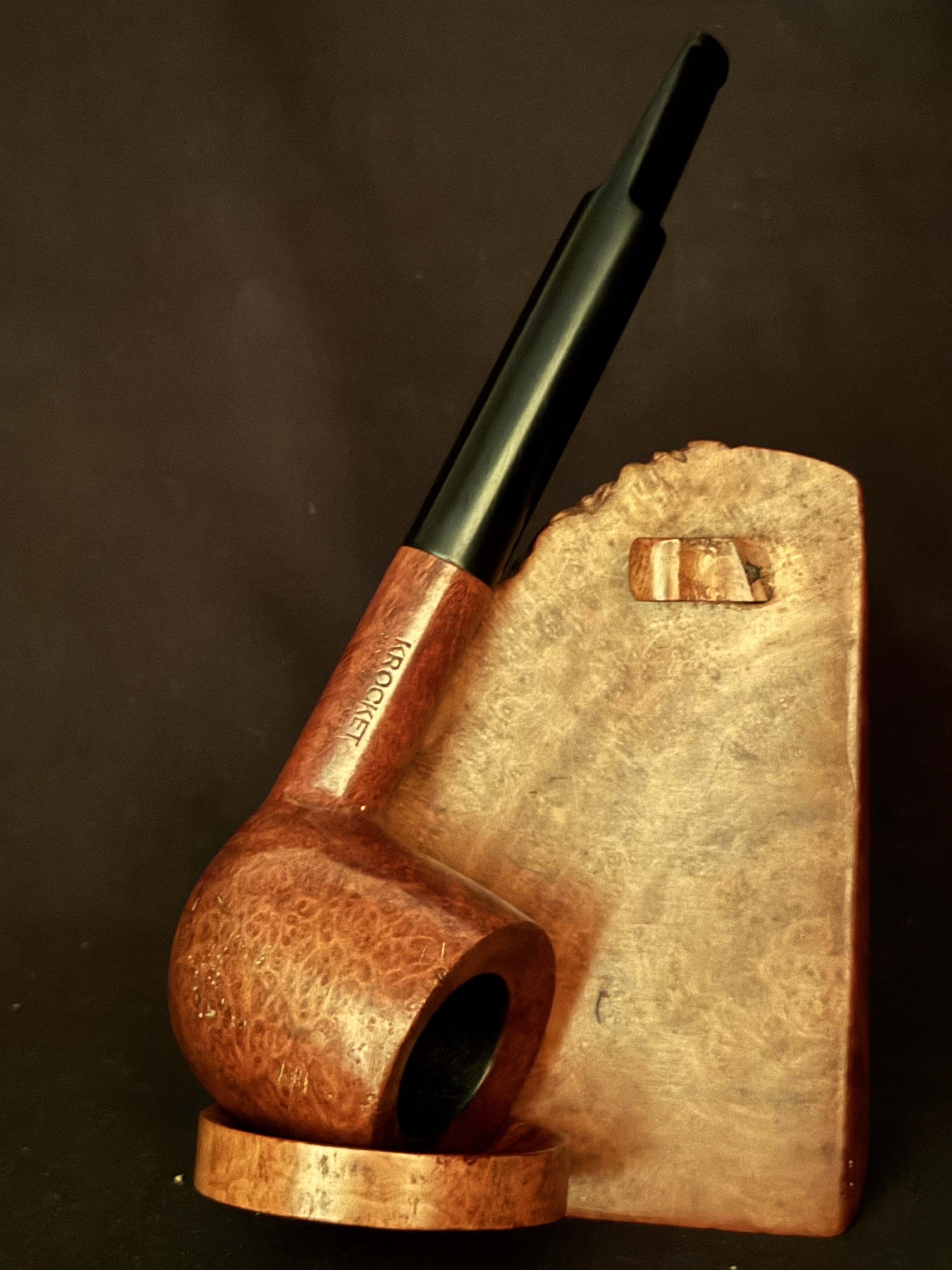 Denicotea Elite Rocket Bruyere Extra Smooth Straight Pot Vulcanite Saddle Stem 9mm Filter Estate Pipe 2