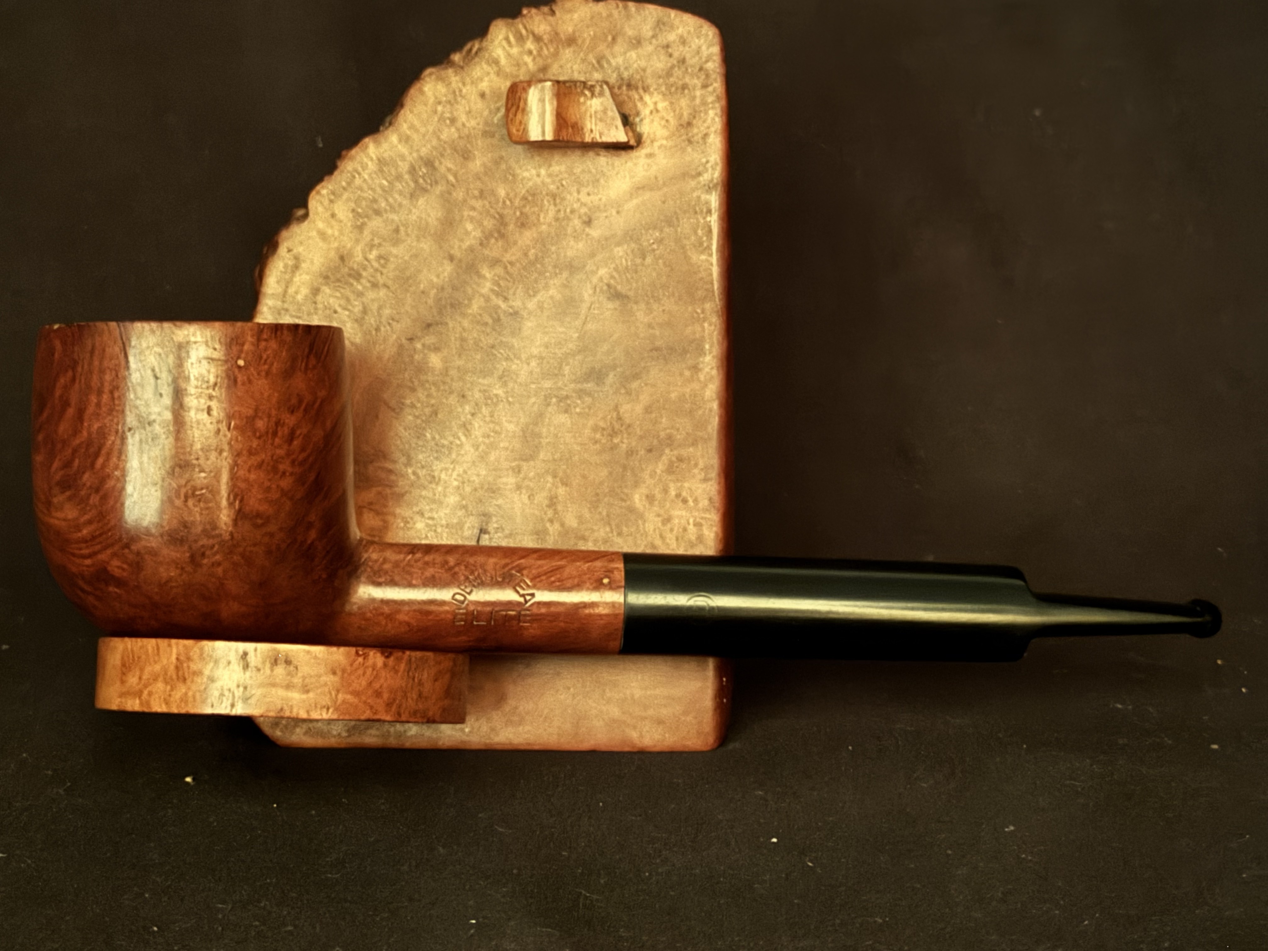 Denicotea Elite Rocket Bruyere Extra Smooth Straight Pot Vulcanite Saddle Stem 9mm Filter Estate Pipe 3