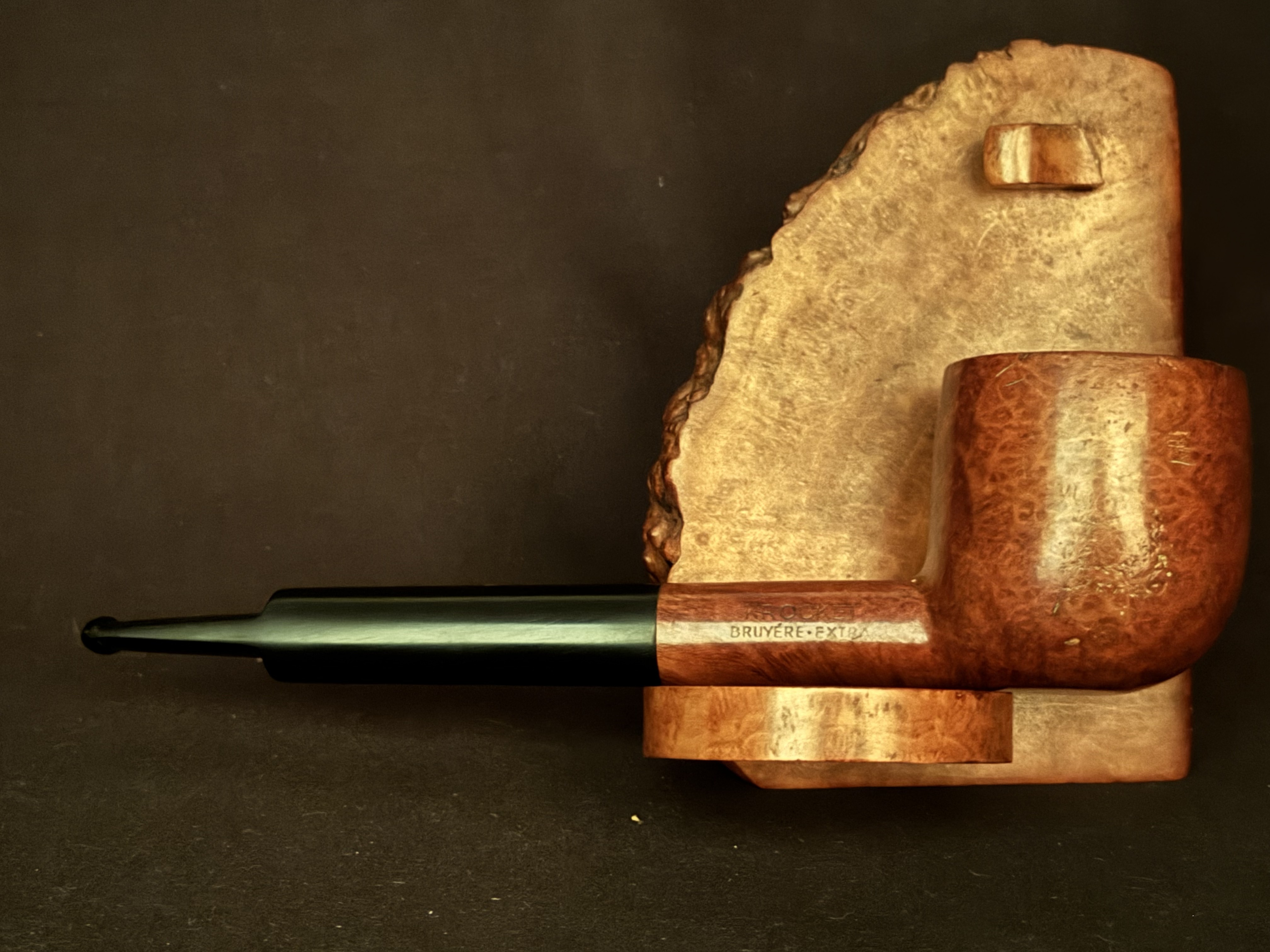 Denicotea Elite Rocket Bruyere Extra Smooth Straight Pot Vulcanite Saddle Stem 9mm Filter Estate Pipe 4