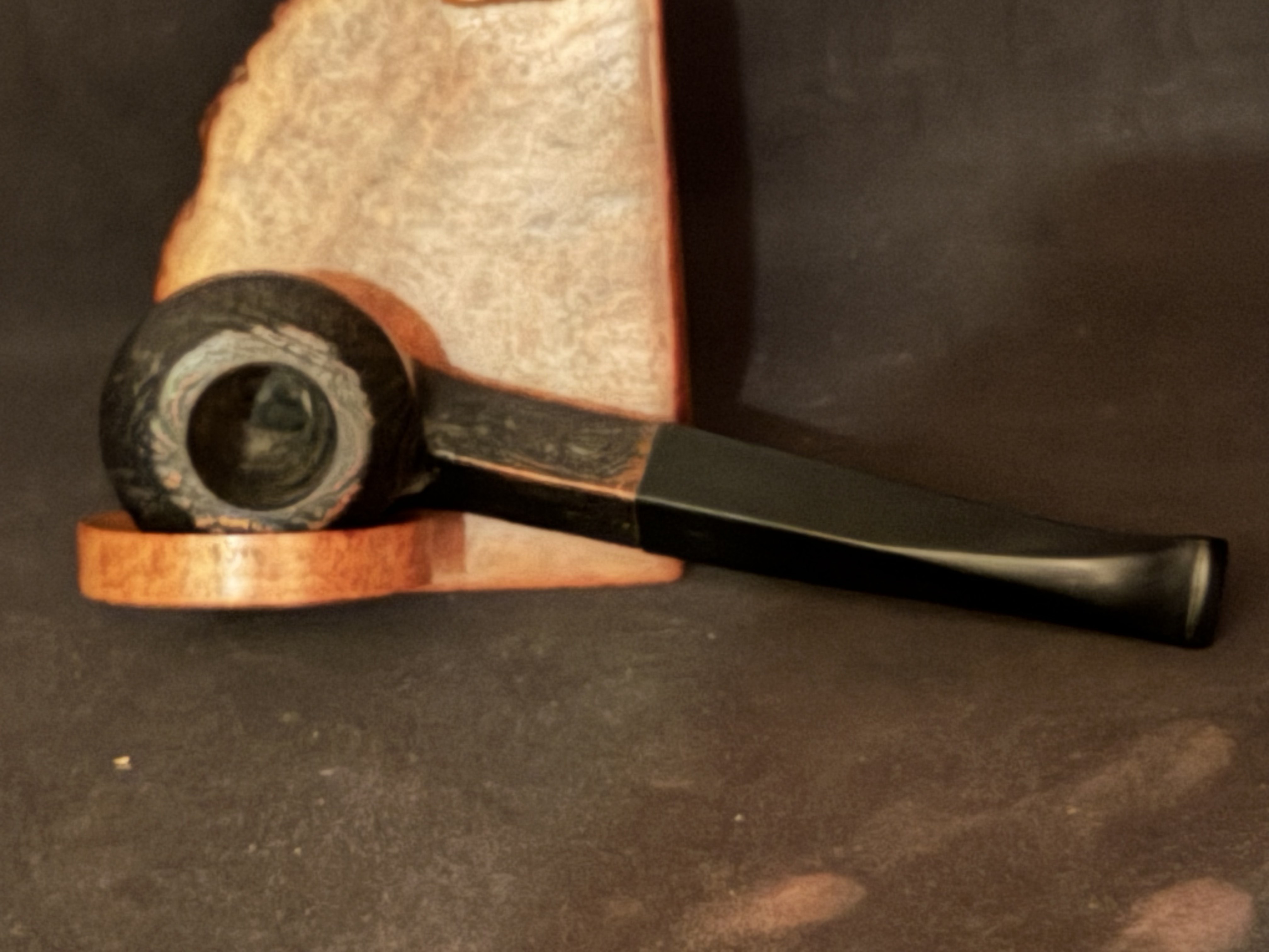 Denicotea Polo 63 Sandblast Bent Bulldog Estate Pipe - Diamond Stem, 9mm Filter, Fishtail Bit 5