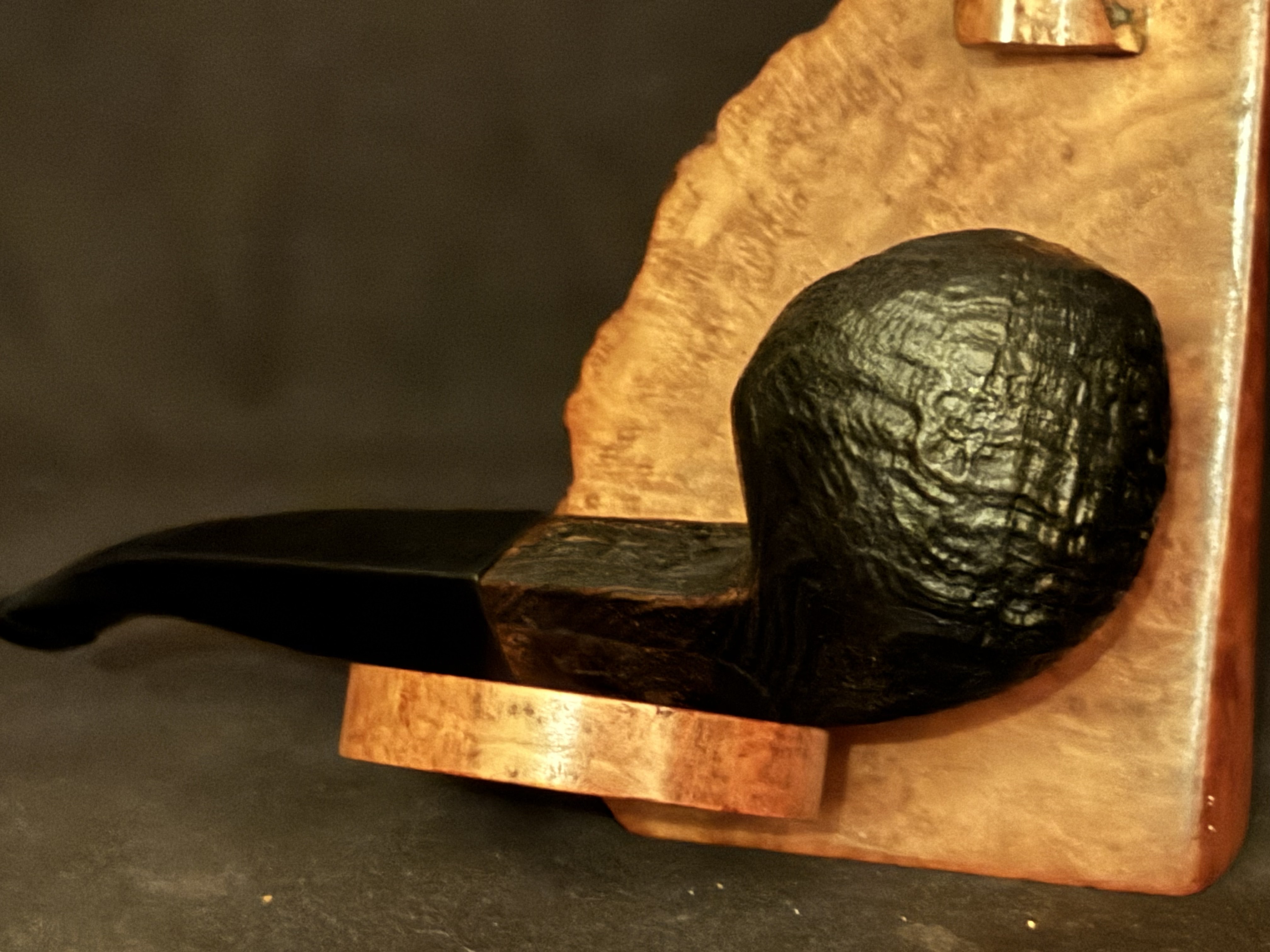 Denicotea Polo 63 Sandblast Bent Bulldog Estate Pipe - Diamond Stem, 9mm Filter, Fishtail Bit 7