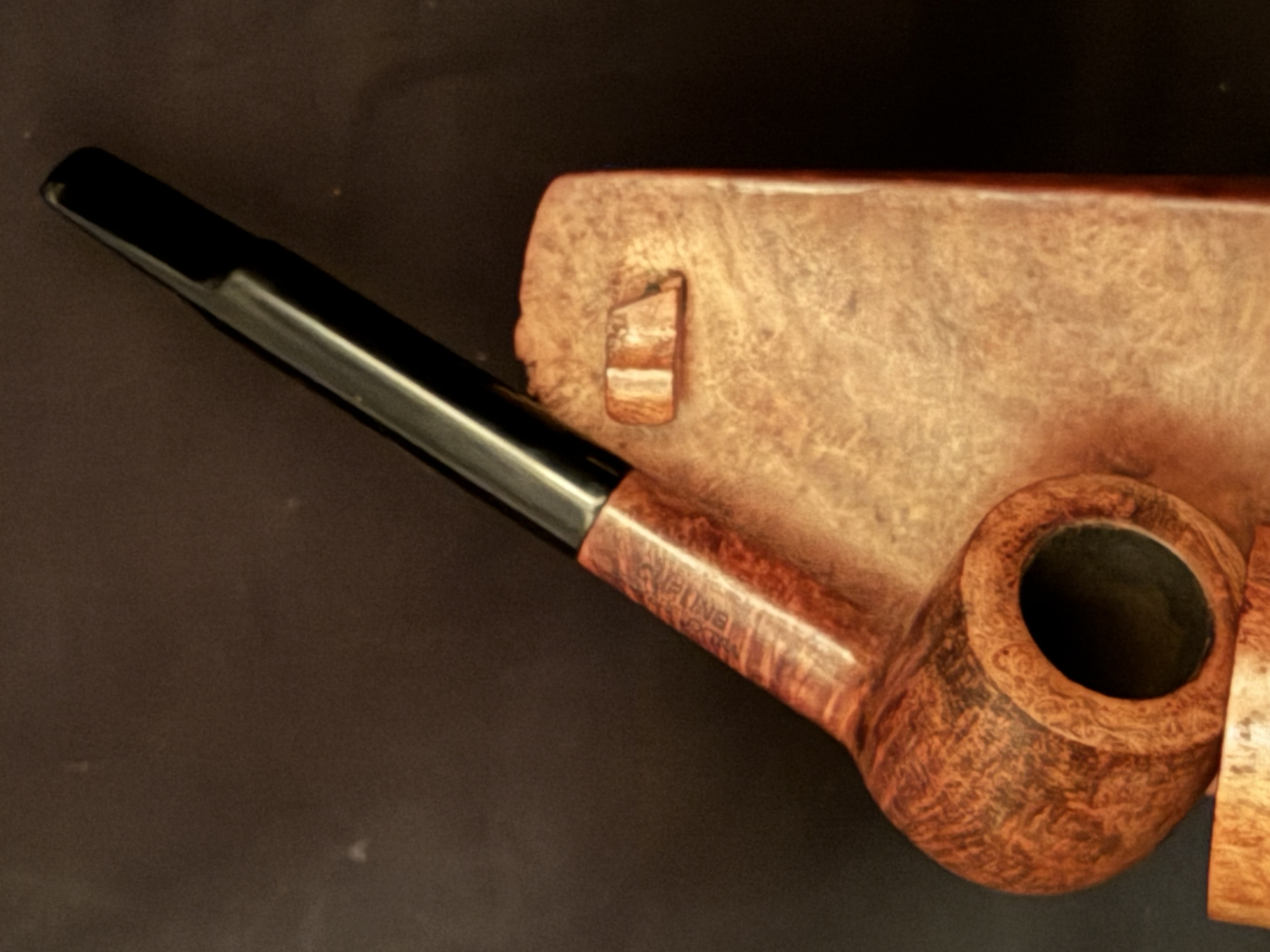 Denicotea Deluxe Curling Bruyere Estate Pipe - Smooth Straight Briar, 9mm Filter, Fishtail Stem 2