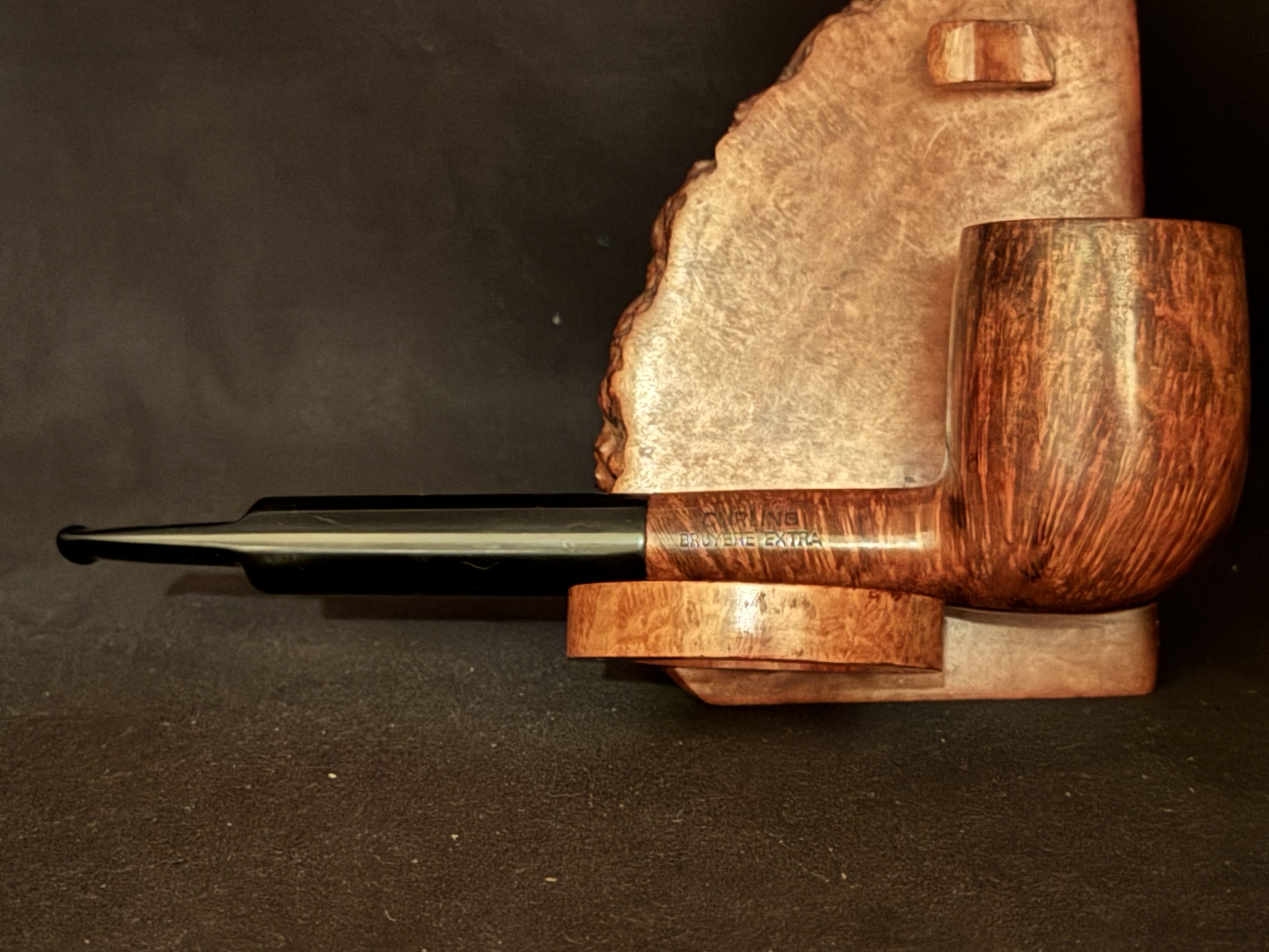 Denicotea Deluxe Curling Bruyere Estate Pipe - Smooth Straight Briar, 9mm Filter, Fishtail Stem 4