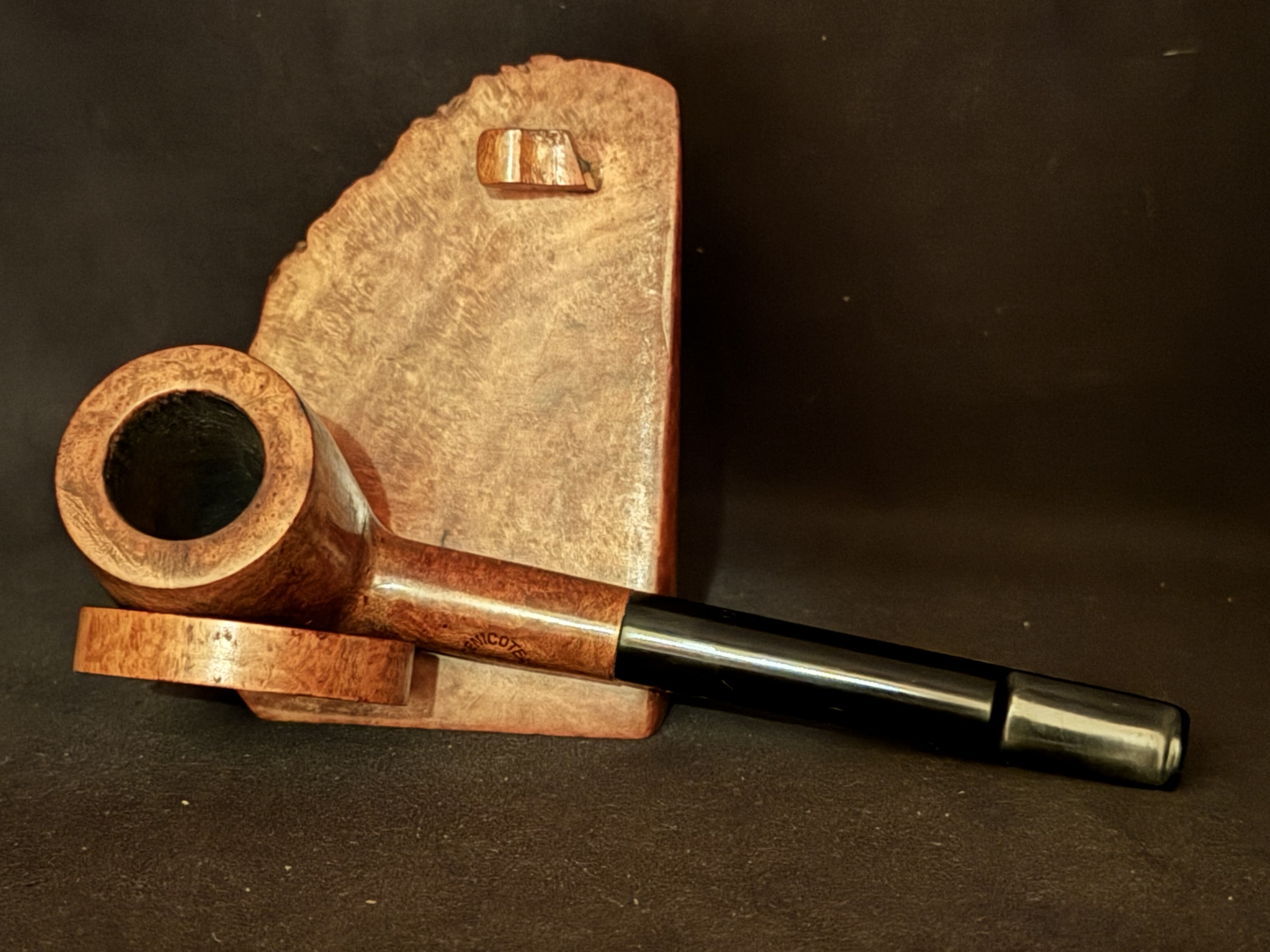 Denicotea Deluxe Curling Bruyere Estate Pipe - Smooth Straight Briar, 9mm Filter, Fishtail Stem 5
