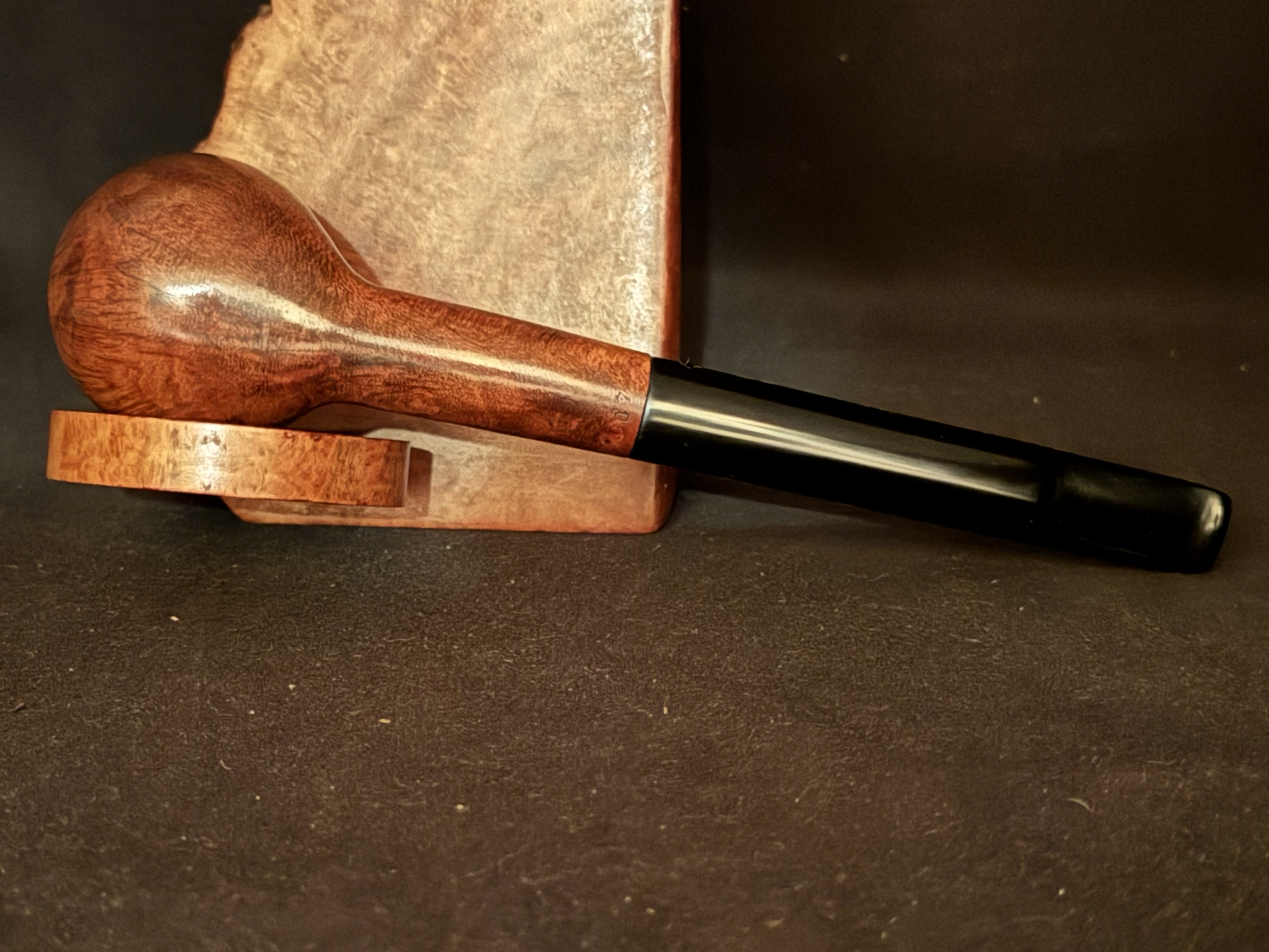 Denicotea Deluxe Curling Bruyere Estate Pipe - Smooth Straight Briar, 9mm Filter, Fishtail Stem 6