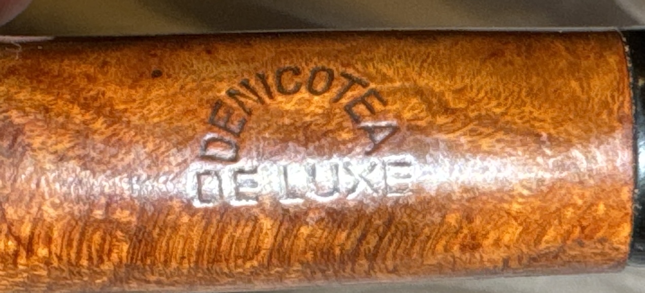 Denicotea Deluxe Curling Bruyere Estate Pipe - Smooth Straight Briar, 9mm Filter, Fishtail Stem 10