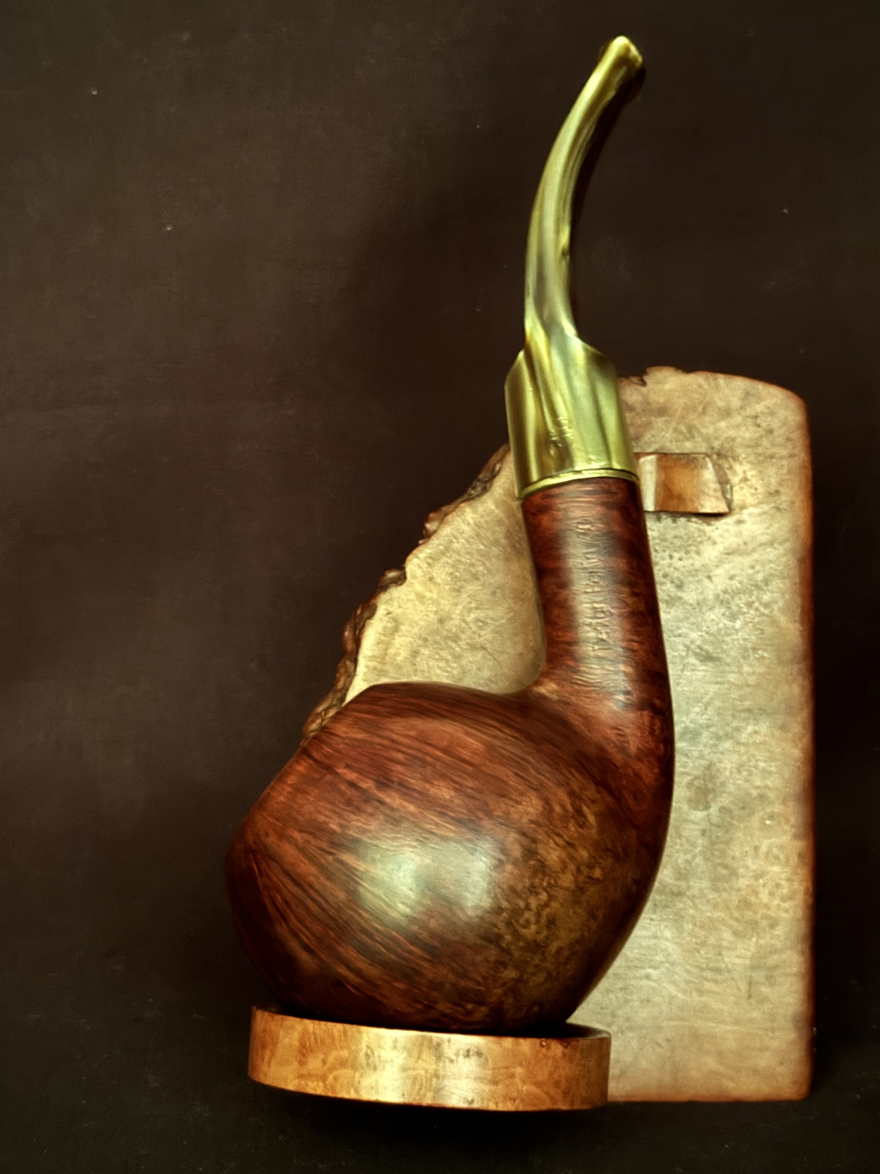 Design Berlin db 30 Smooth Bent Spherical Briar Pipe, 9mm Filter Estate 11
