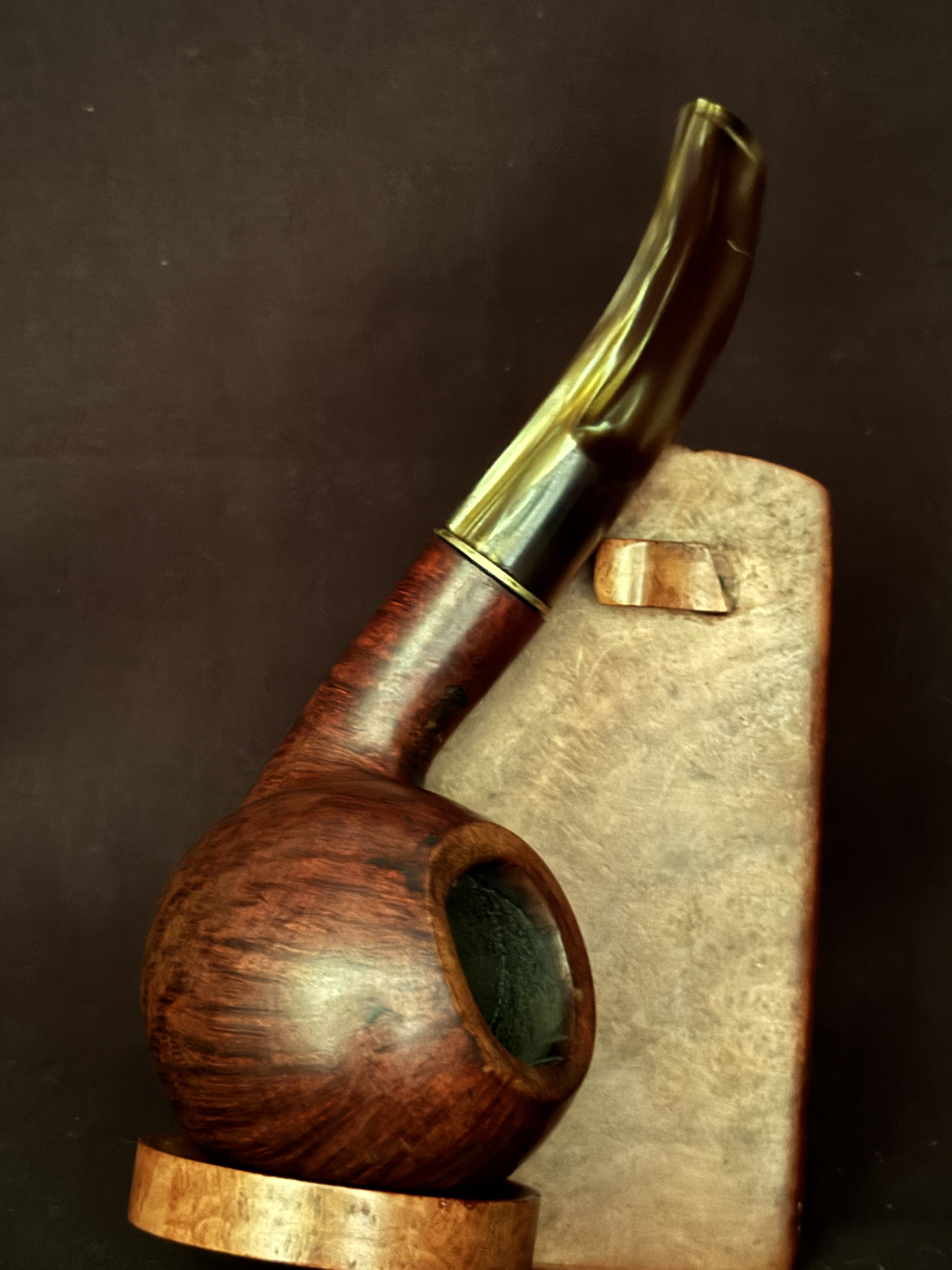 Design Berlin db 30 Smooth Bent Spherical Briar Pipe, 9mm Filter Estate 12