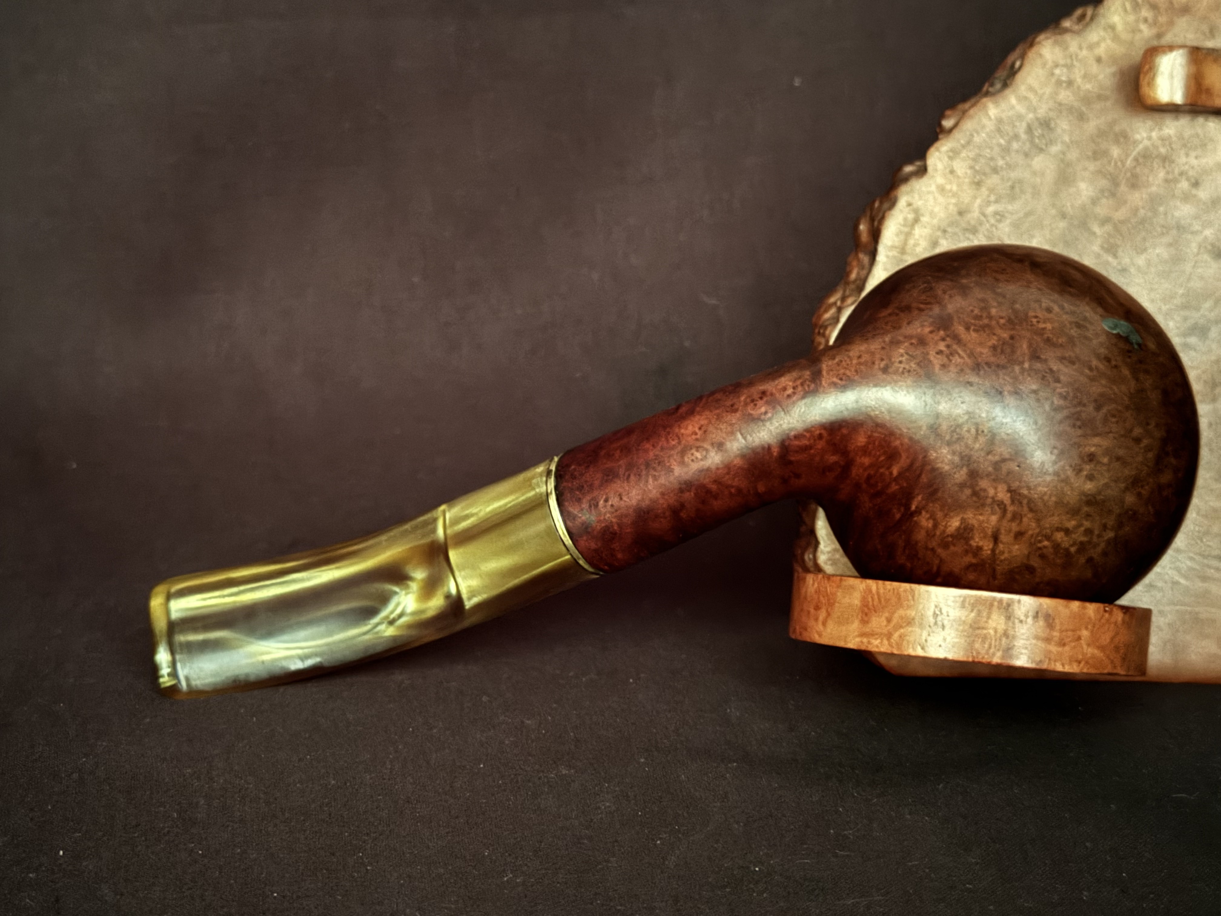 Design Berlin db 30 Smooth Bent Spherical Briar Pipe, 9mm Filter Estate 7