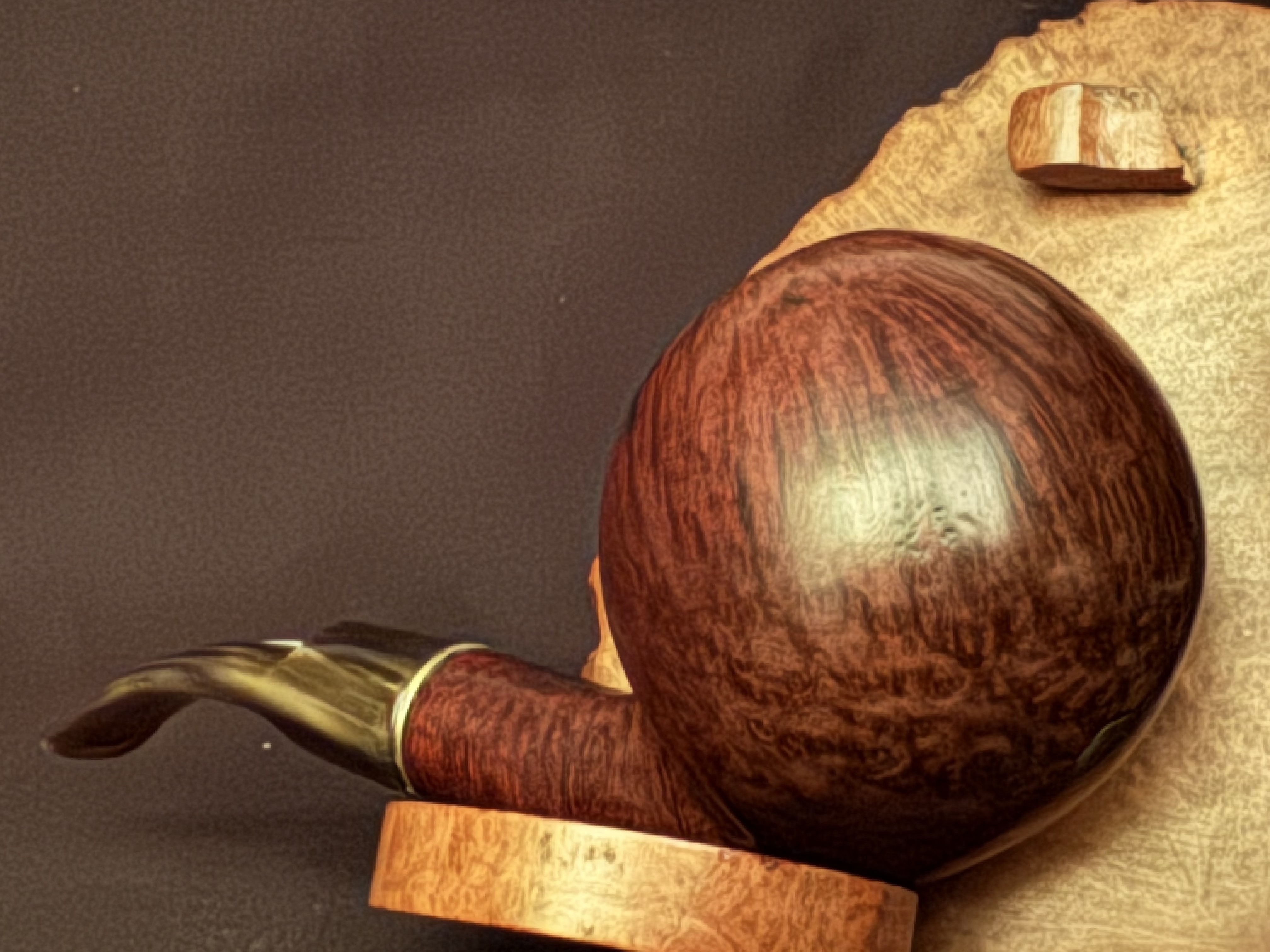 Design Berlin db 30 Smooth Bent Spherical Briar Pipe, 9mm Filter Estate 8
