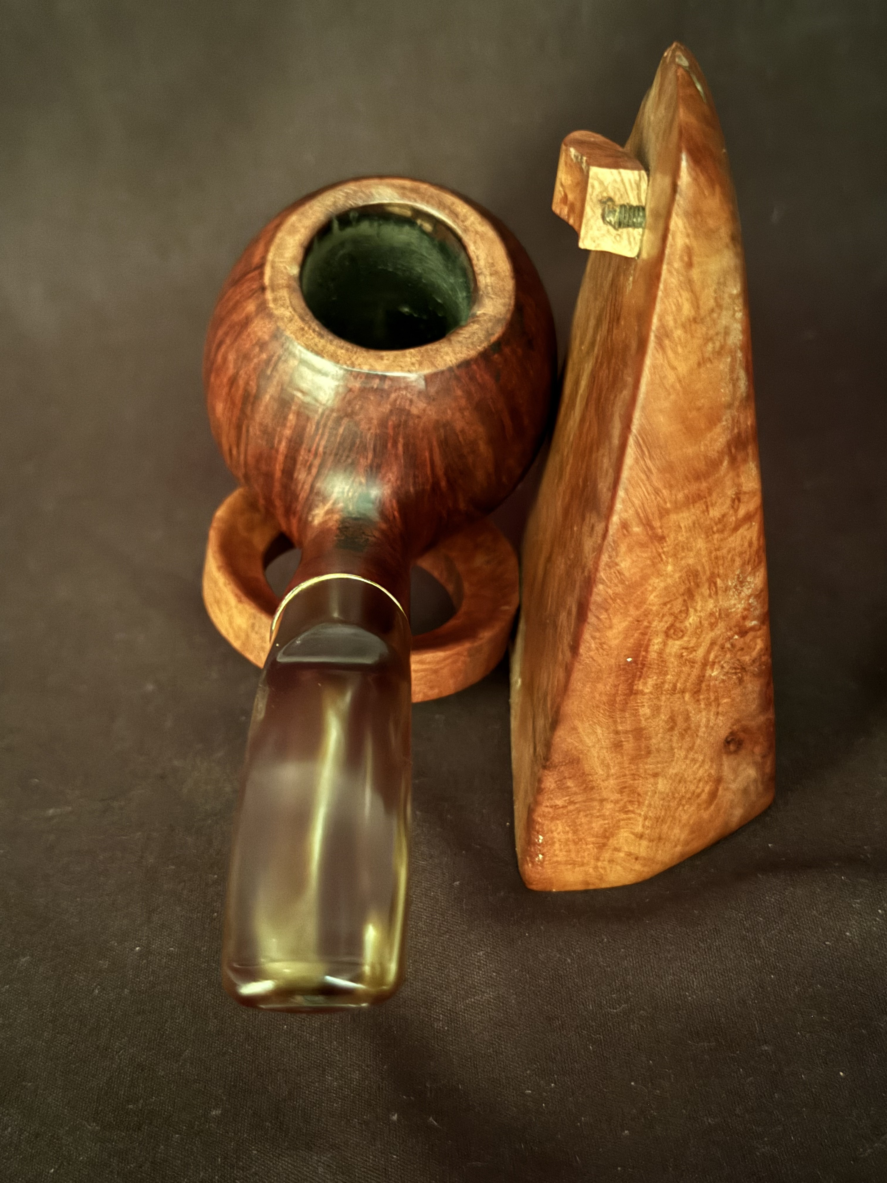 Design Berlin db 30 Smooth Bent Spherical Briar Pipe, 9mm Filter Estate 3