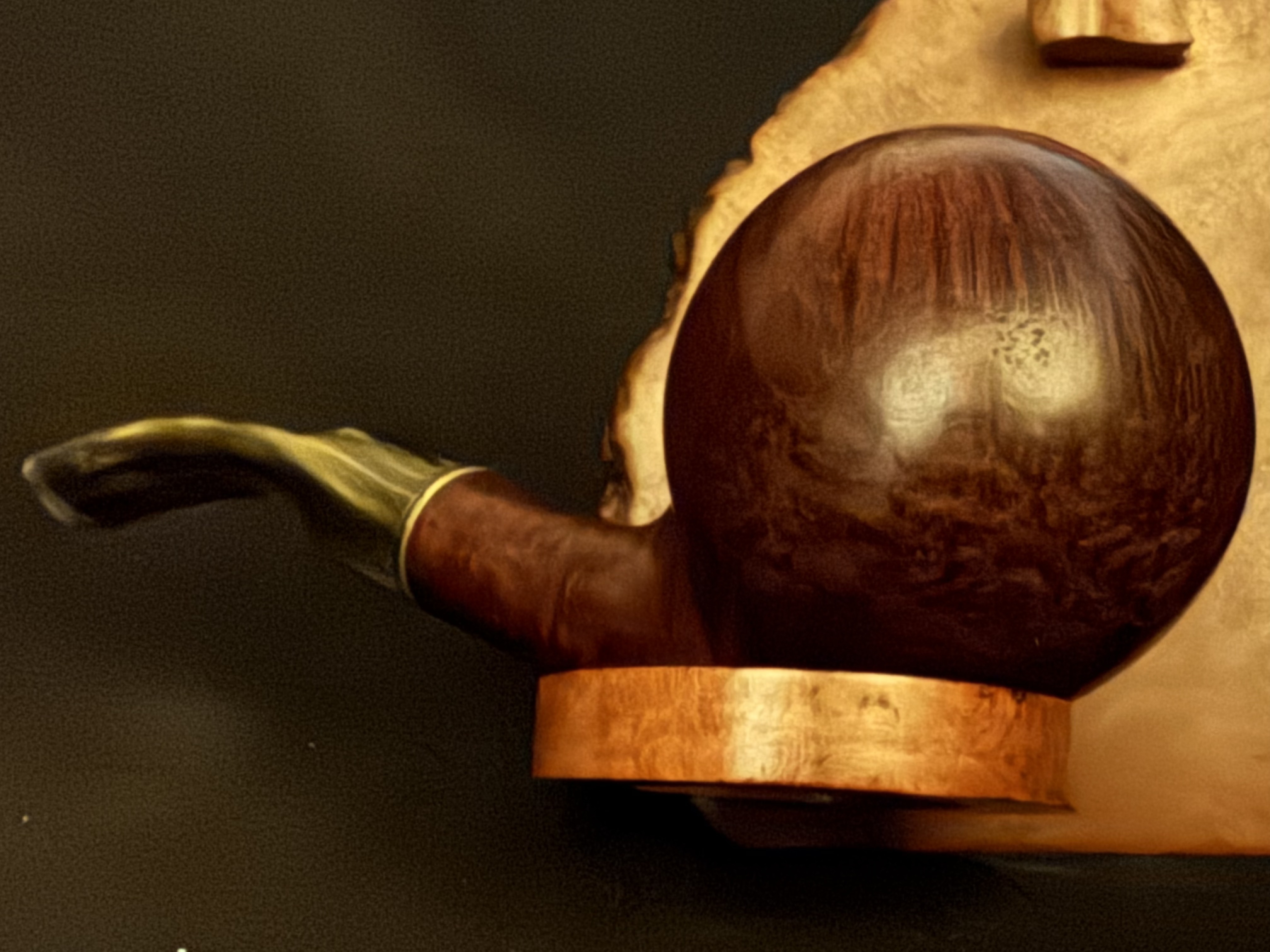 Design Berlin db 30 Smooth Bent Spherical Briar Pipe, 9mm Filter Estate 7