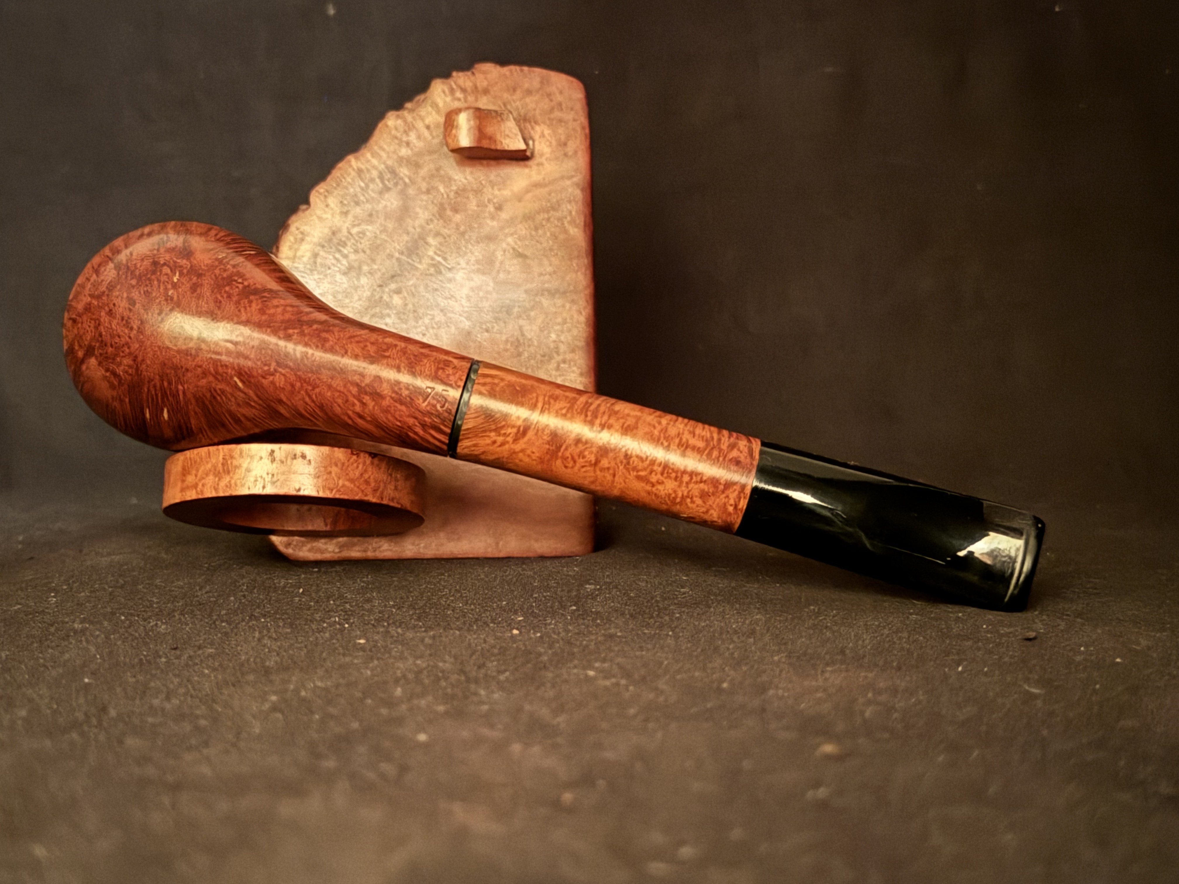 Oleans 75 db Berlin Orleans Smooth Long Straight Brandy Estate Pipe with Acrylic 9mm Filter Stem 6