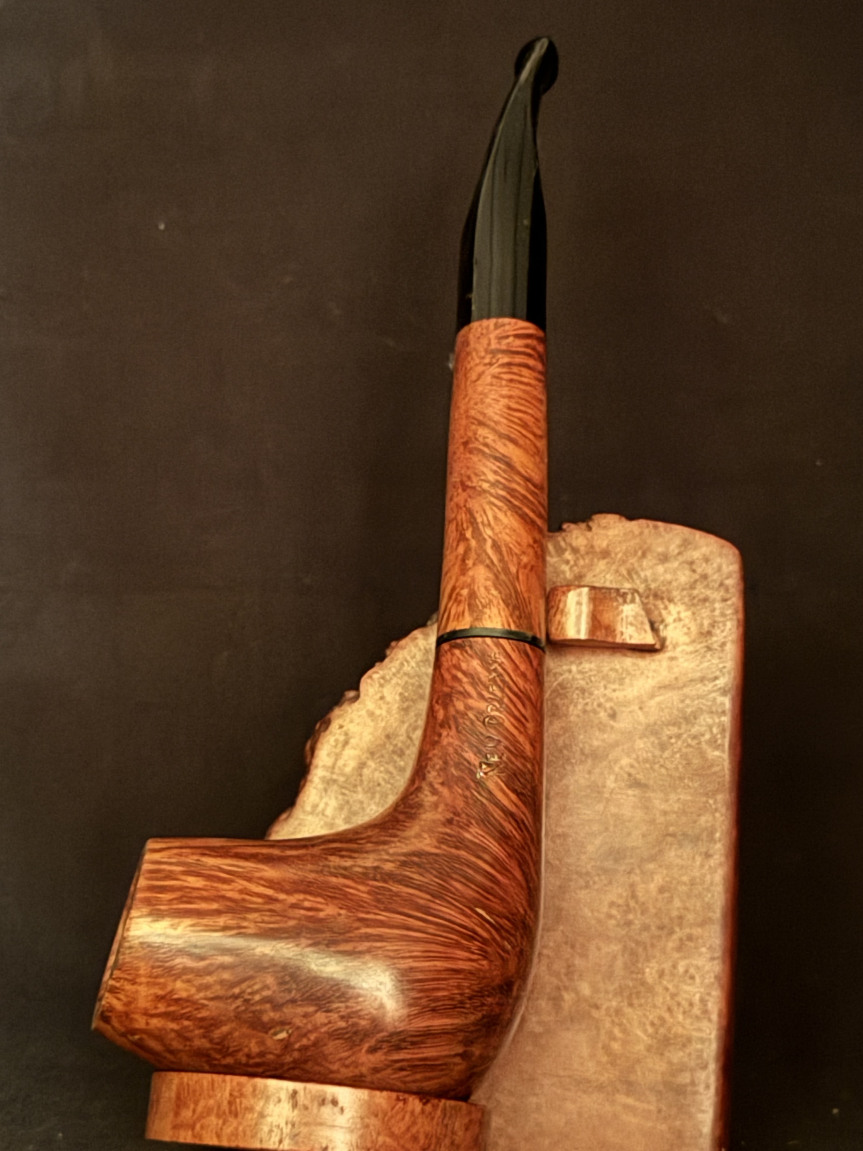 Oleans 75 db Berlin Orleans Smooth Long Straight Brandy Estate Pipe with Acrylic 9mm Filter Stem