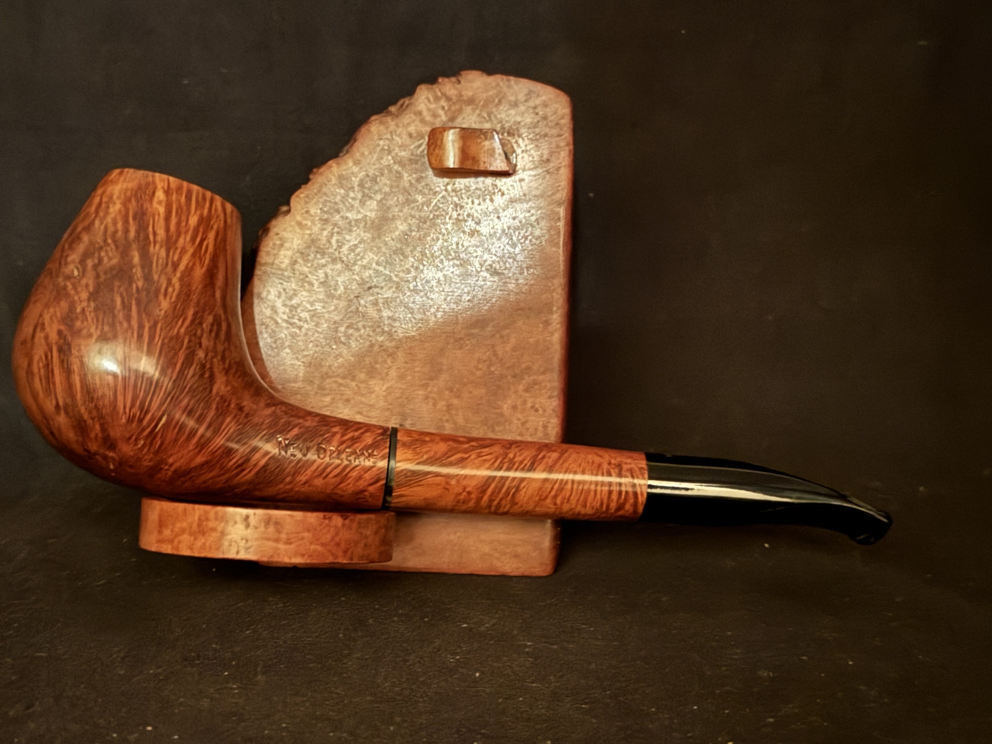 Oleans 75 db Berlin Orleans Smooth Long Straight Brandy Estate Pipe with Acrylic 9mm Filter Stem 3