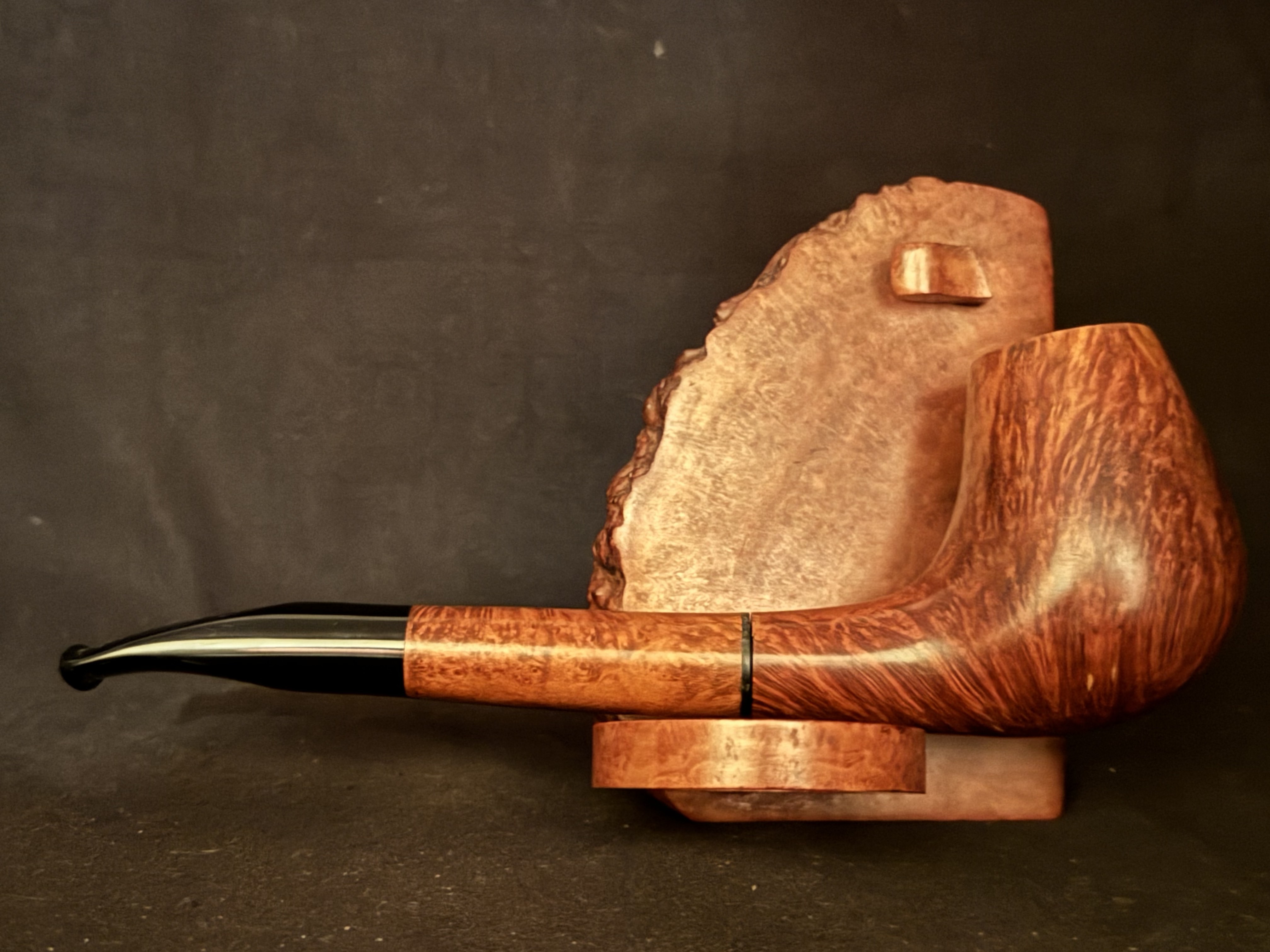 Oleans 75 db Berlin Orleans Smooth Long Straight Brandy Estate Pipe with Acrylic 9mm Filter Stem 4