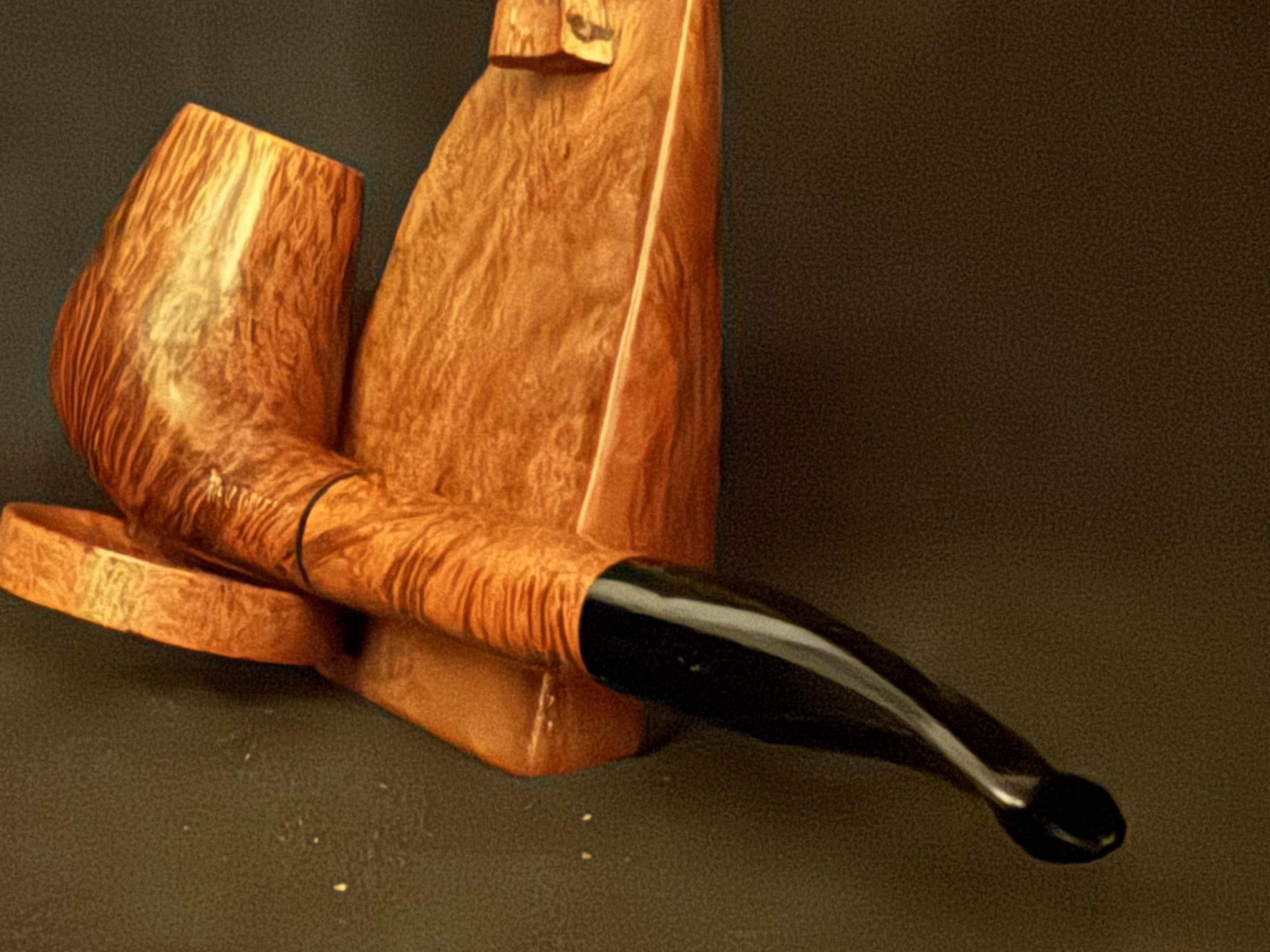 Oleans 75 db Berlin Orleans Smooth Long Straight Brandy Estate Pipe with Acrylic 9mm Filter Stem 9