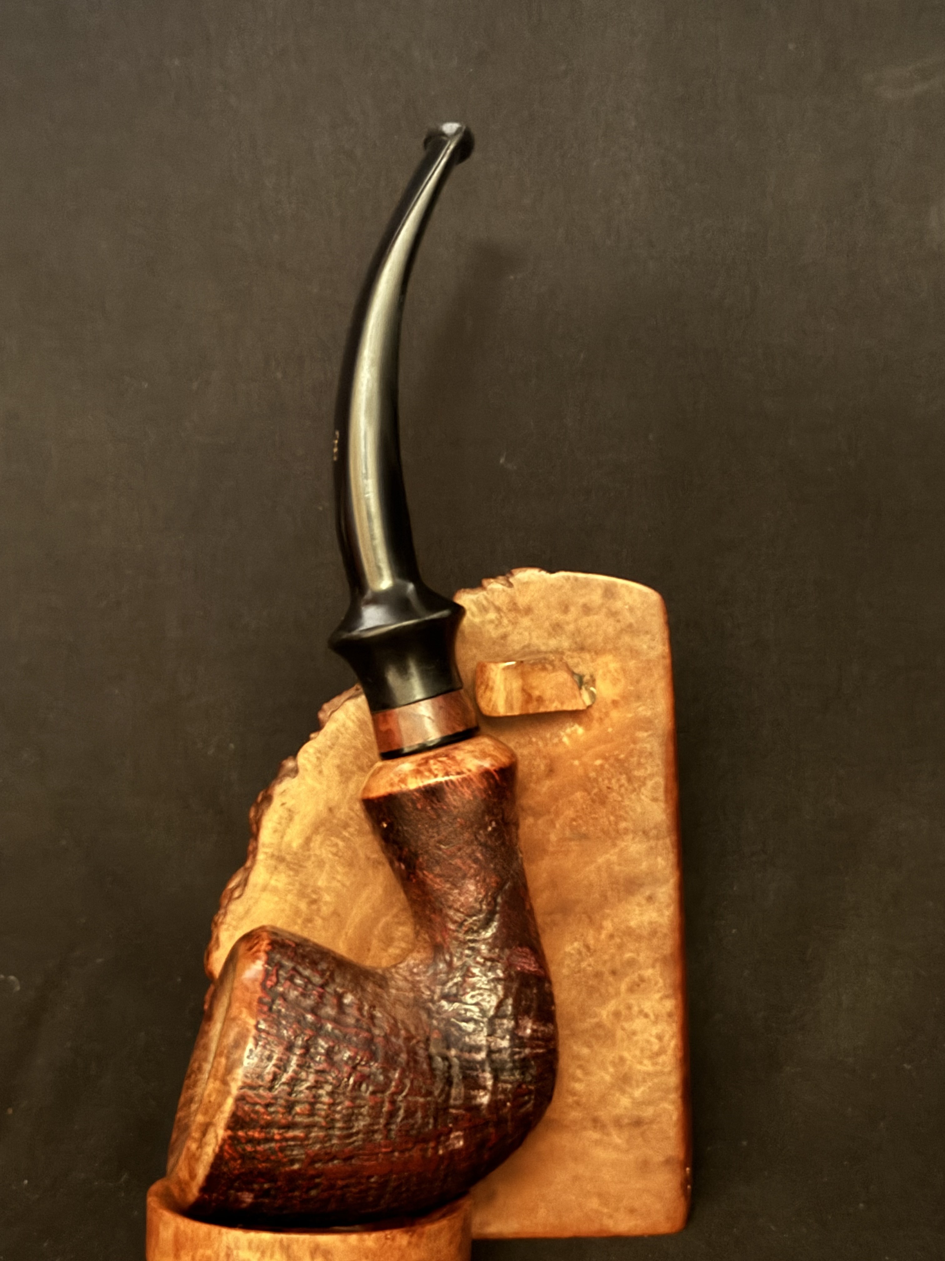 Design Berlin Sandhosted Sandblasted Full Bent Calabash Horn Large Dublin Bowl Estate Pipe 2