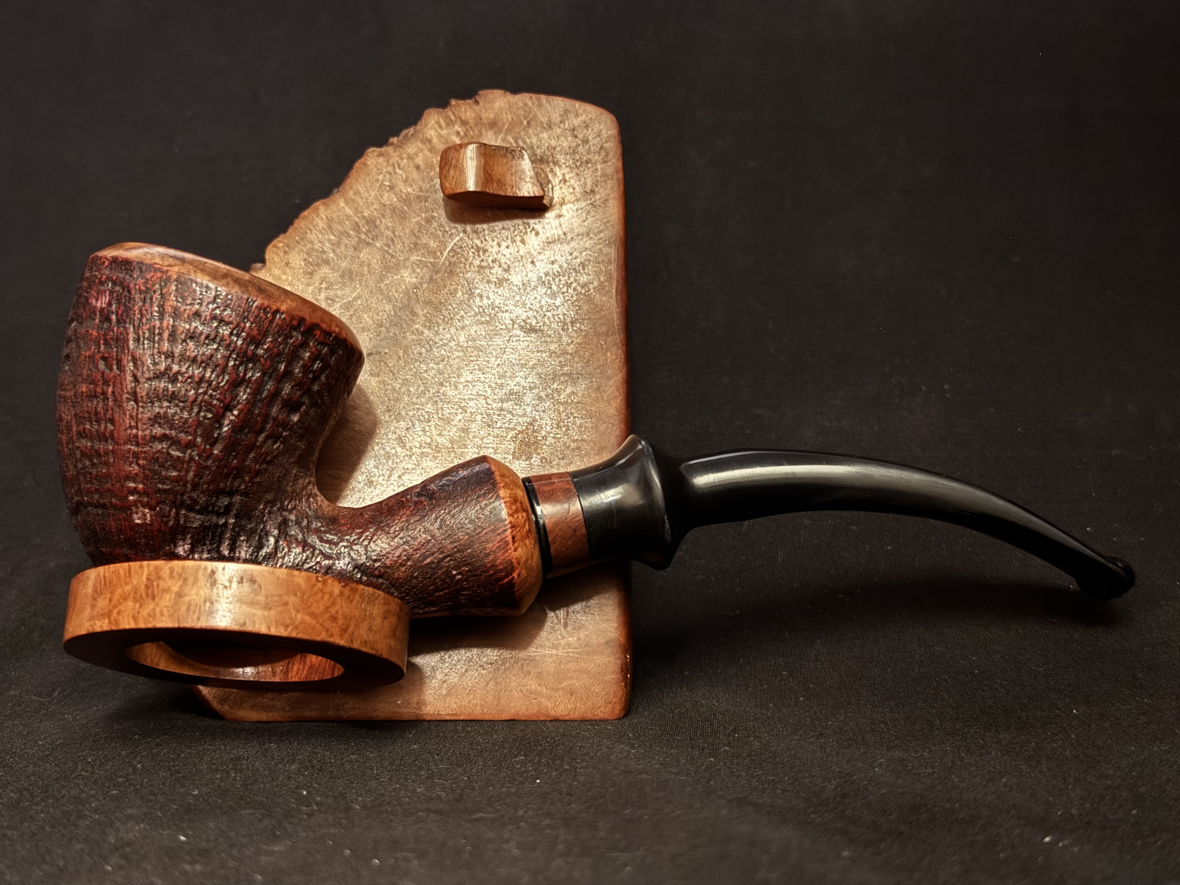 Design Berlin Sandhosted Sandblasted Full Bent Calabash Horn Large Dublin Bowl Estate Pipe 3