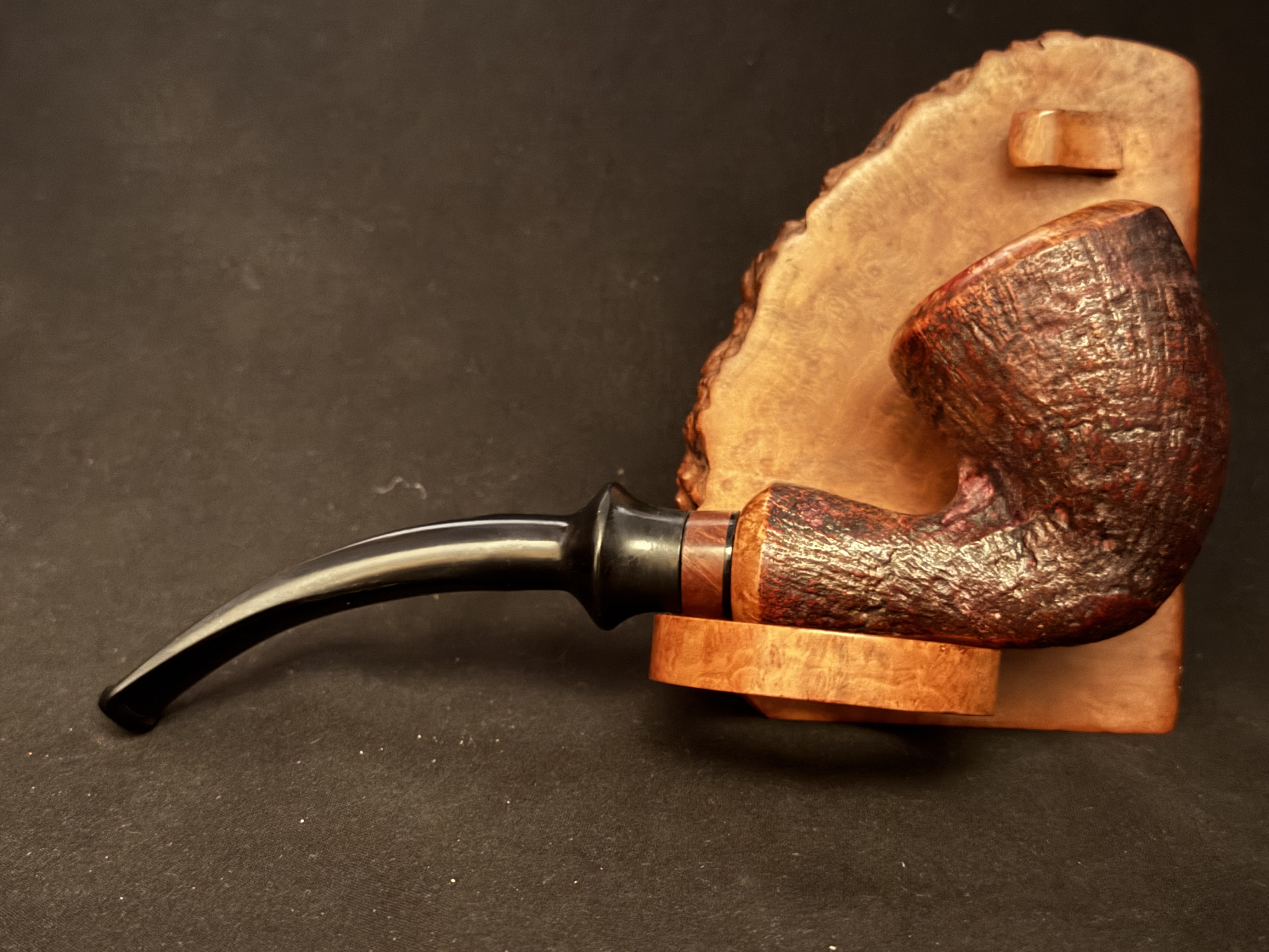 Design Berlin Sandhosted Sandblasted Full Bent Calabash Horn Large Dublin Bowl Estate Pipe 4