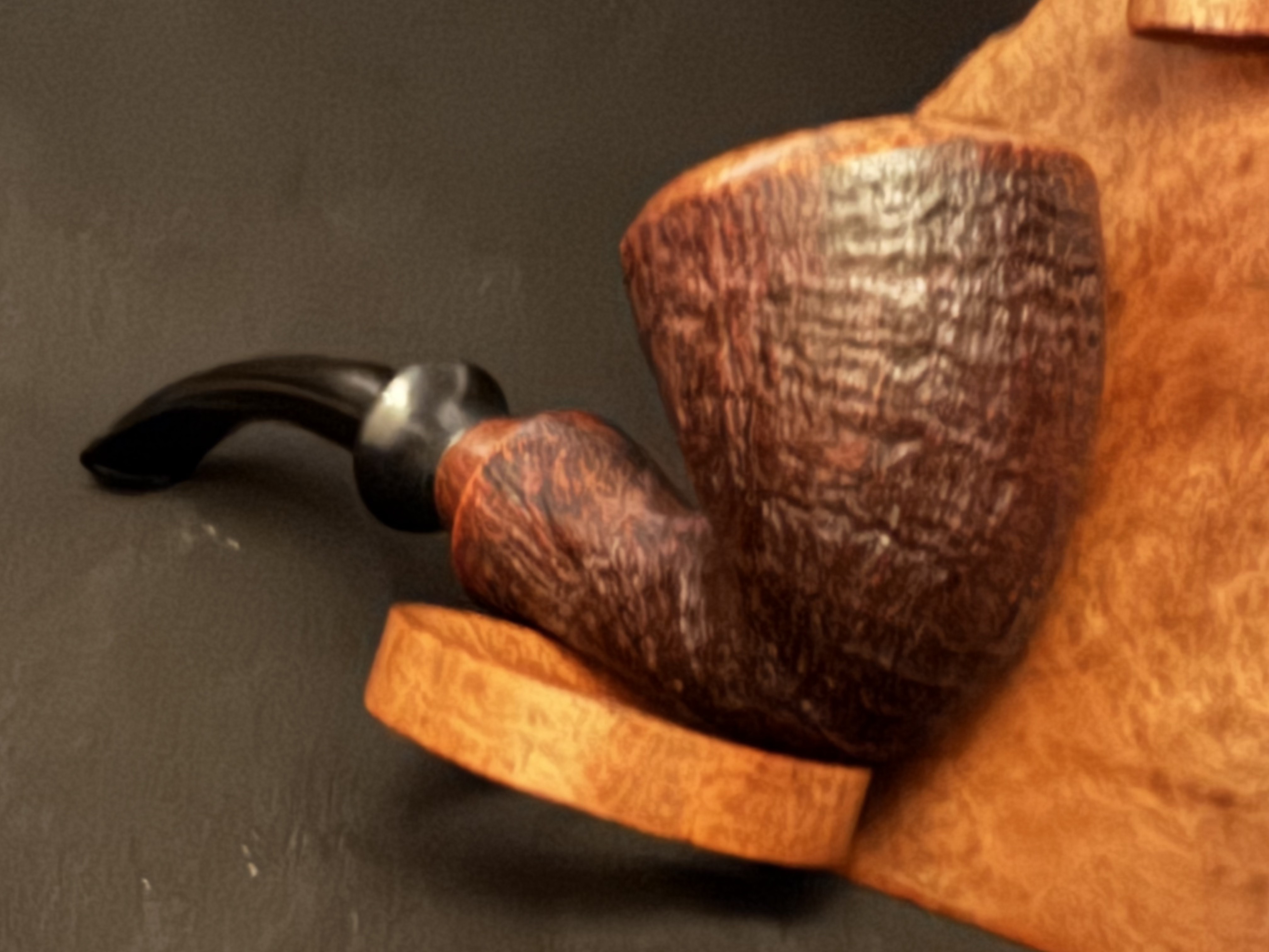 Design Berlin Sandhosted Sandblasted Full Bent Calabash Horn Large Dublin Bowl Estate Pipe 9