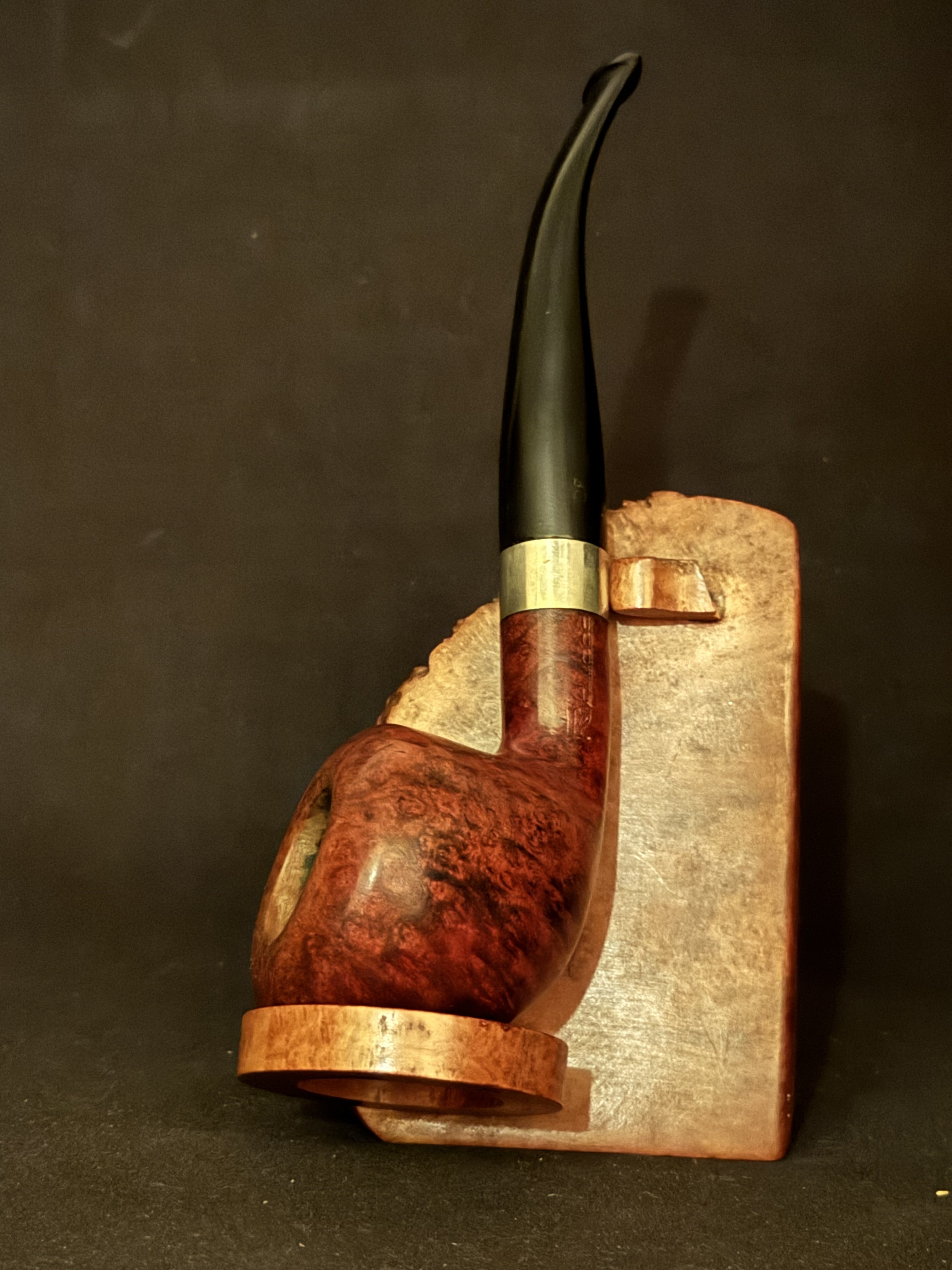 Dimension Stamped Estate Pipe - Vulcanite Tapered Stem, Metal Band, 9mm Filter, Fishtail Bit 2
