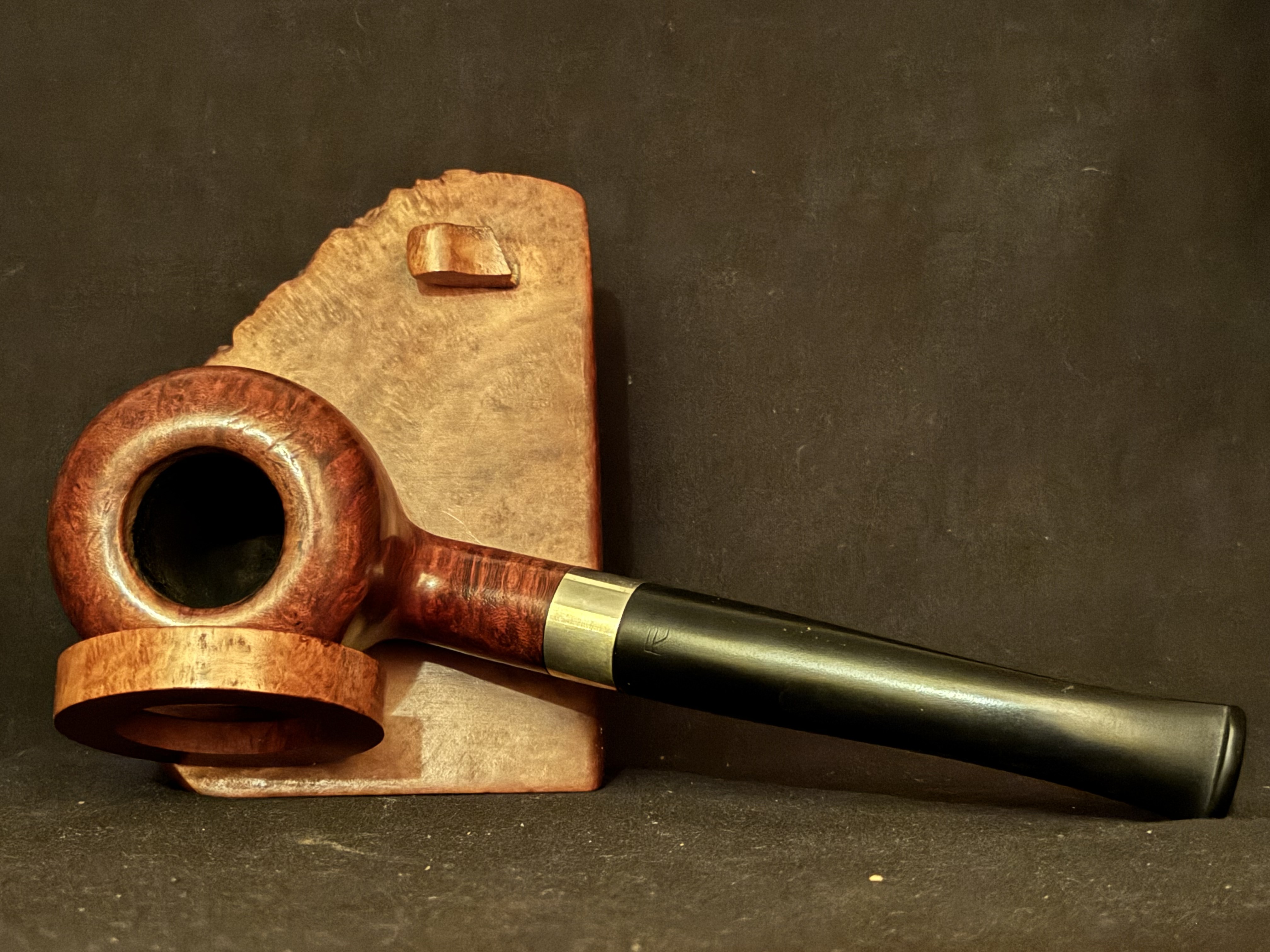 Dimension Stamped Estate Pipe - Vulcanite Tapered Stem, Metal Band, 9mm Filter, Fishtail Bit 6
