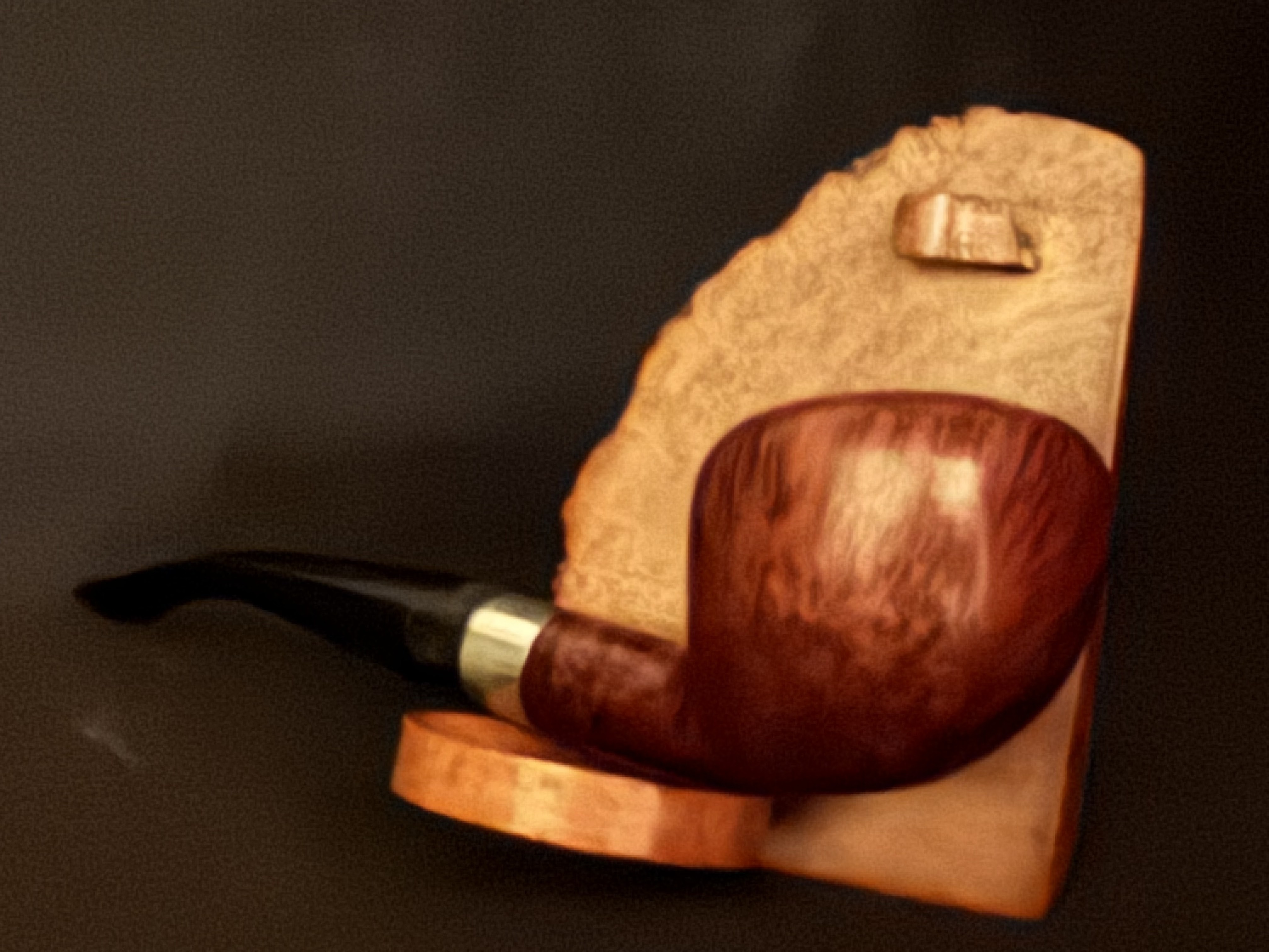 Dimension Stamped Estate Pipe - Vulcanite Tapered Stem, Metal Band, 9mm Filter, Fishtail Bit 10