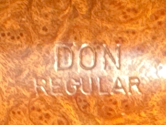 Don Regular Smooth Bent Spherical Pipe, Made in Denmark, 9mm Filter, Chubby Vulcanite Fishtail Stem 11