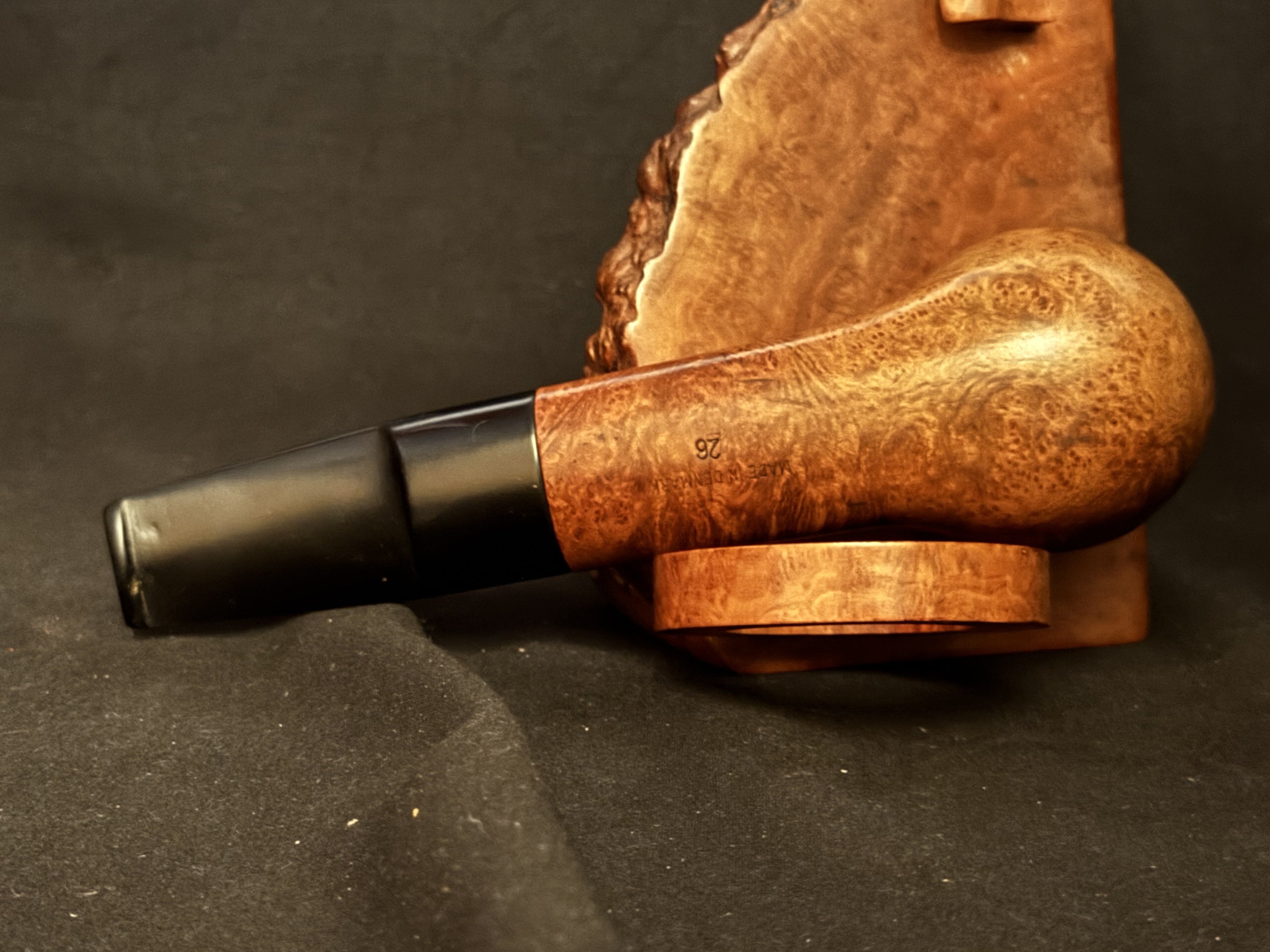 DON Smooth Apple Pot Straight Briar Estate Pipe, Denmark, Vulcanite Stem 5