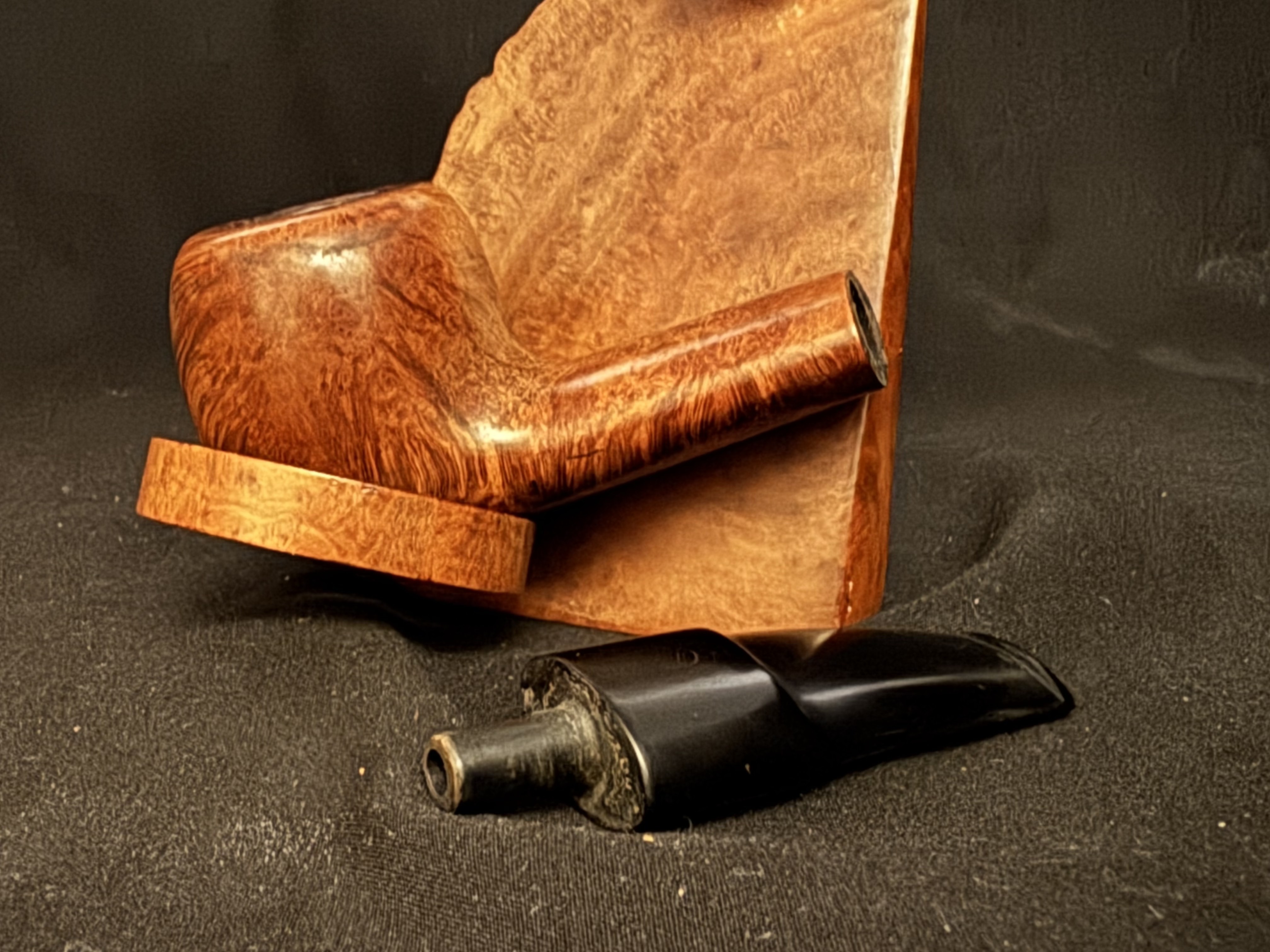 DON Smooth Apple Pot Straight Briar Estate Pipe, Denmark, Vulcanite Stem 8
