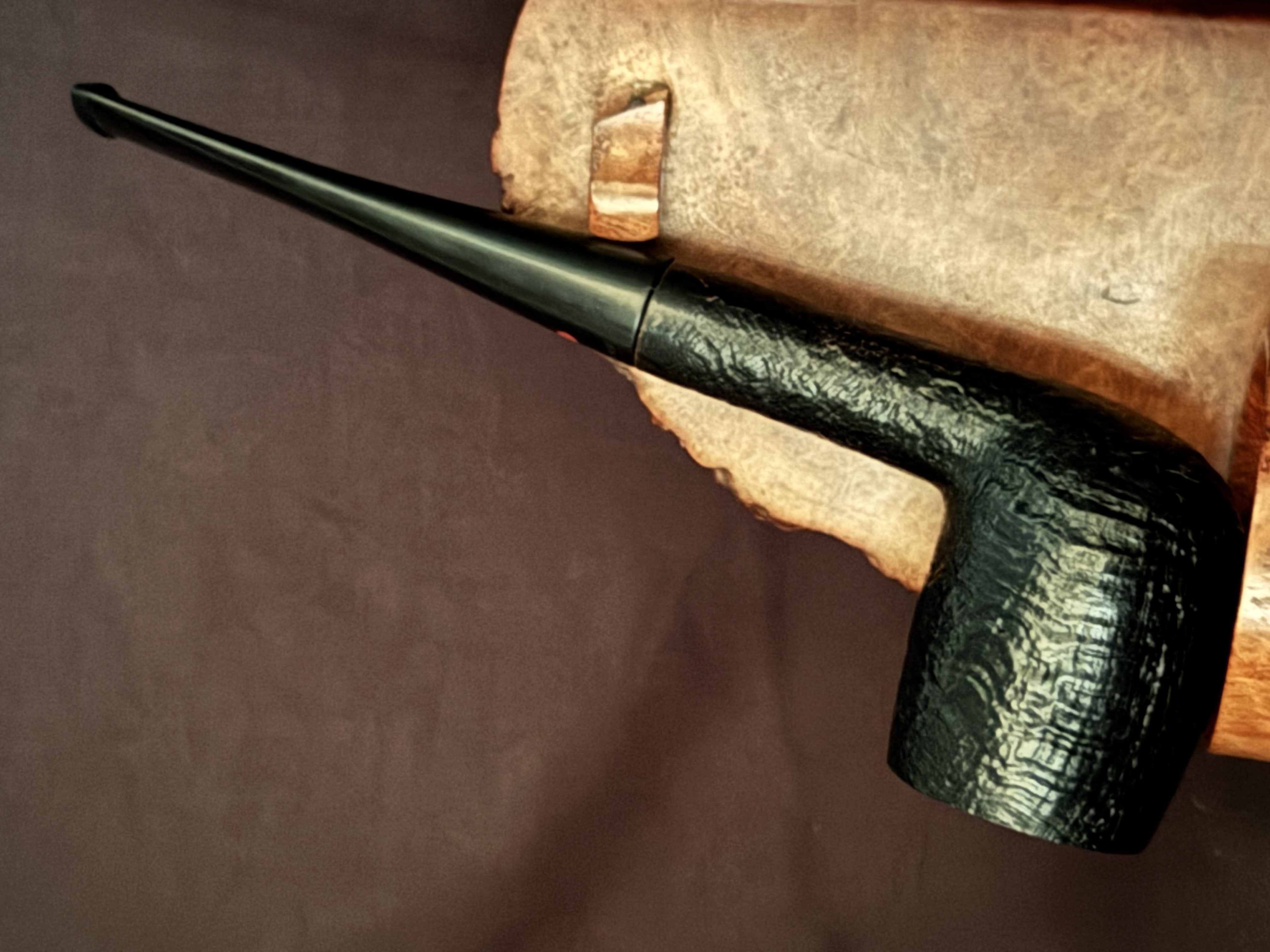 Dr Plumb Super 1S Dark Straight Sandblast Billiard Estate Pipe
