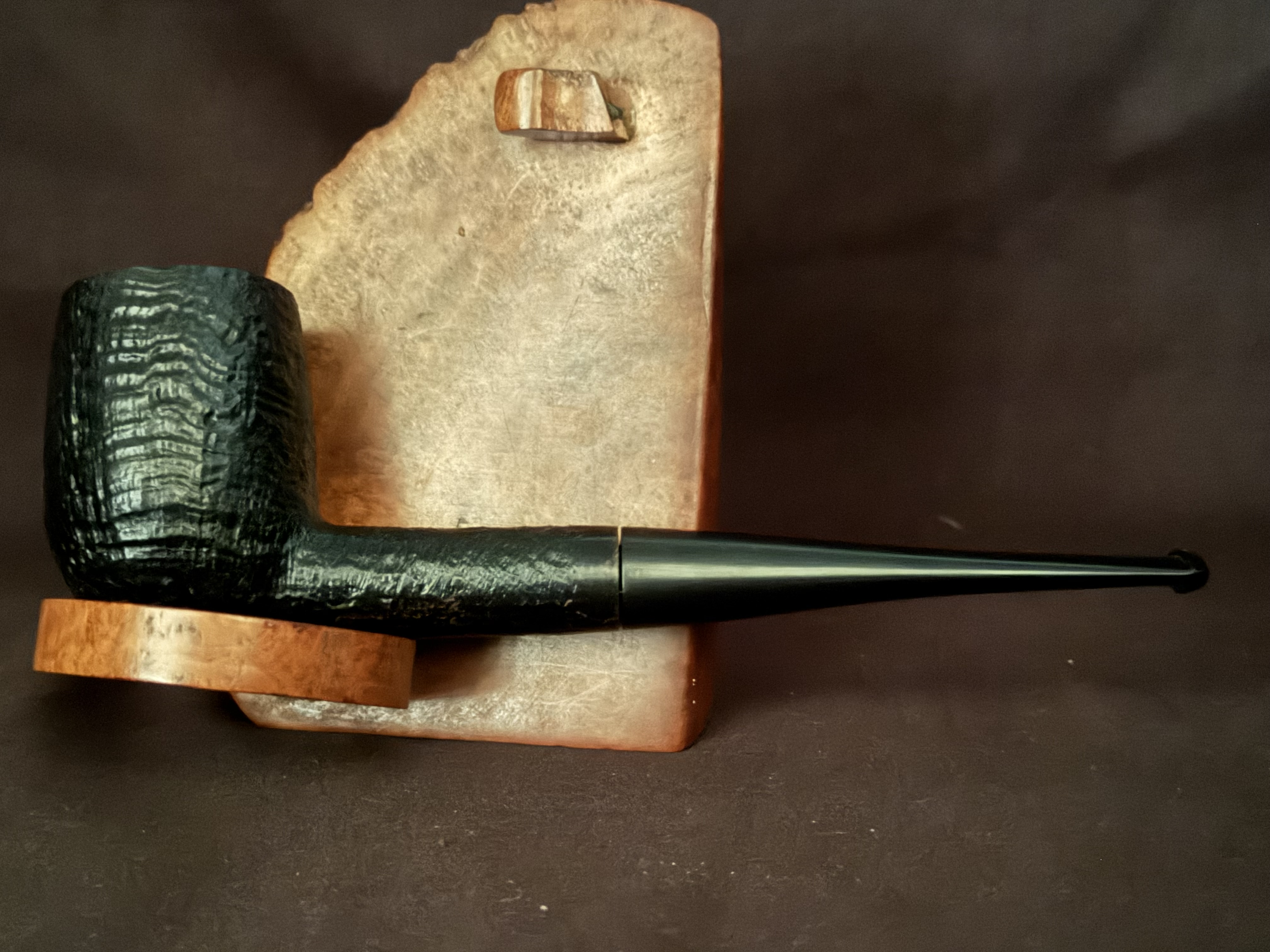 Dr Plumb Super 1S Dark Straight Sandblast Billiard Estate Pipe 3