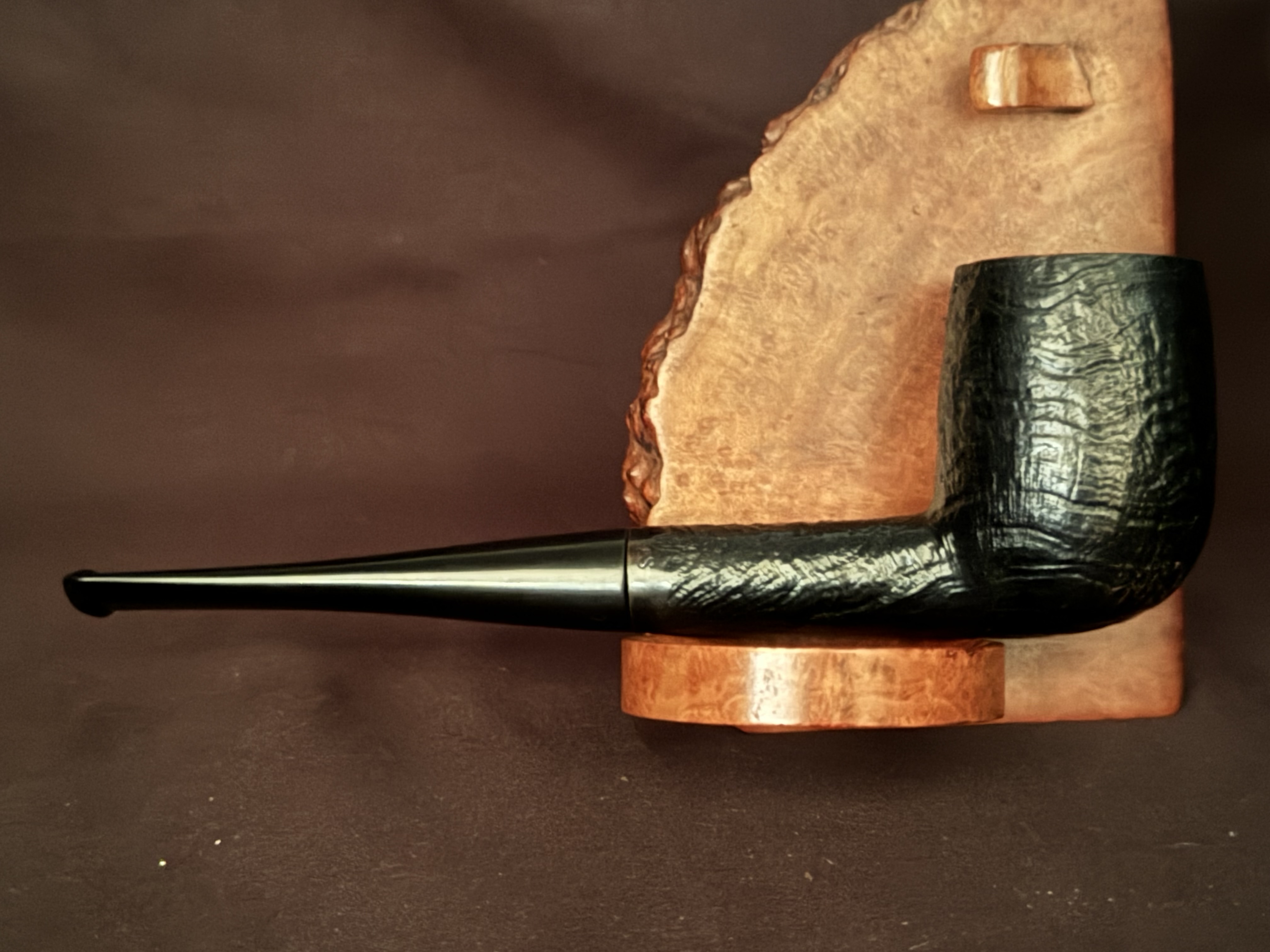 Dr Plumb Super 1S Dark Straight Sandblast Billiard Estate Pipe 4