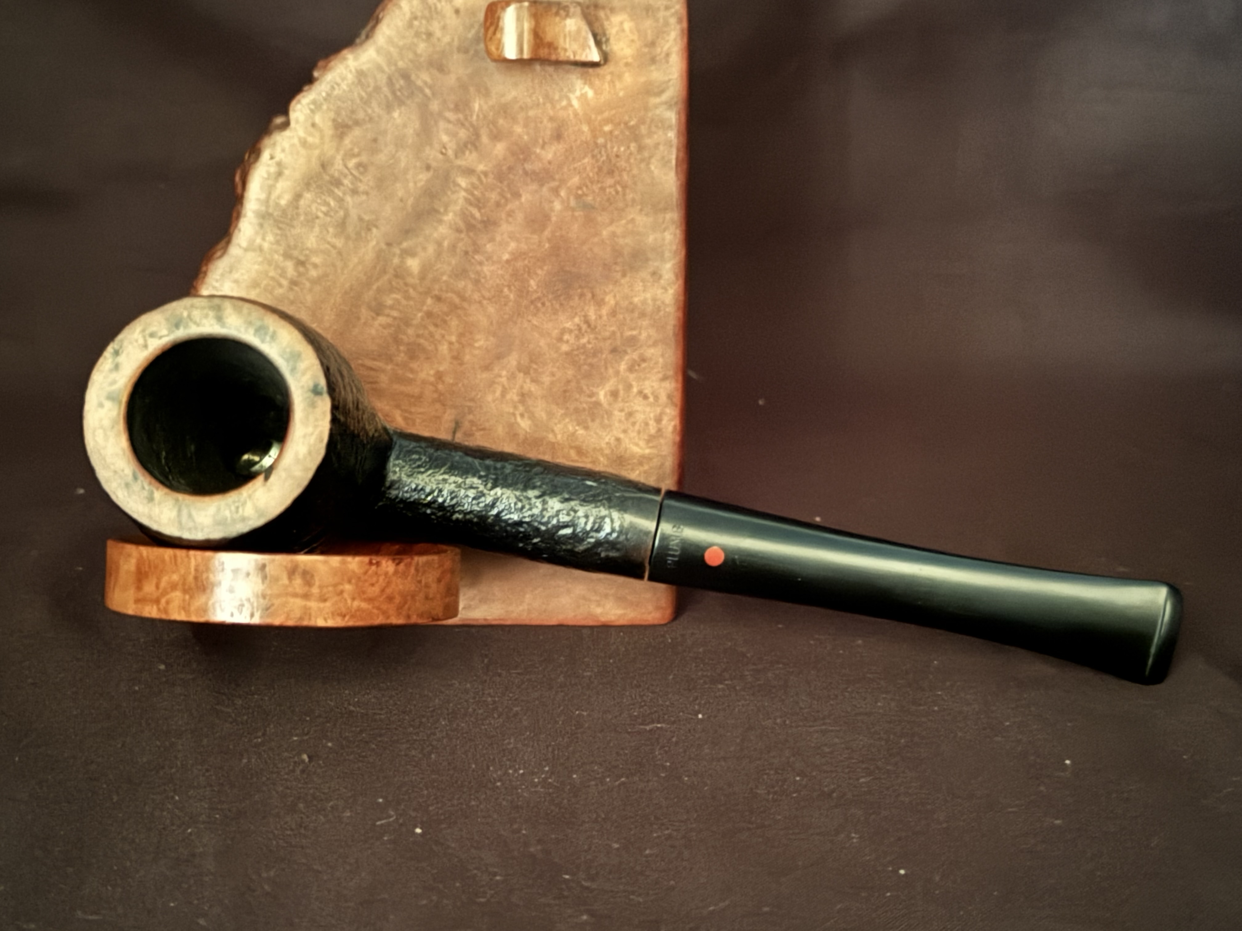 Dr Plumb Super 1S Dark Straight Sandblast Billiard Estate Pipe 5