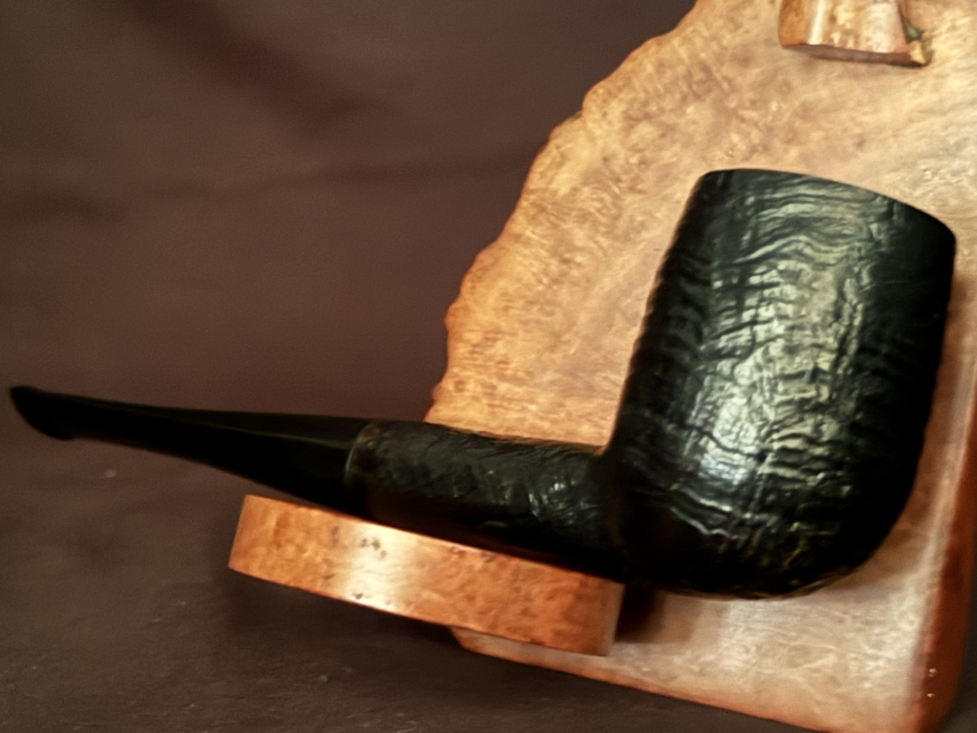 Dr Plumb Super 1S Dark Straight Sandblast Billiard Estate Pipe 7