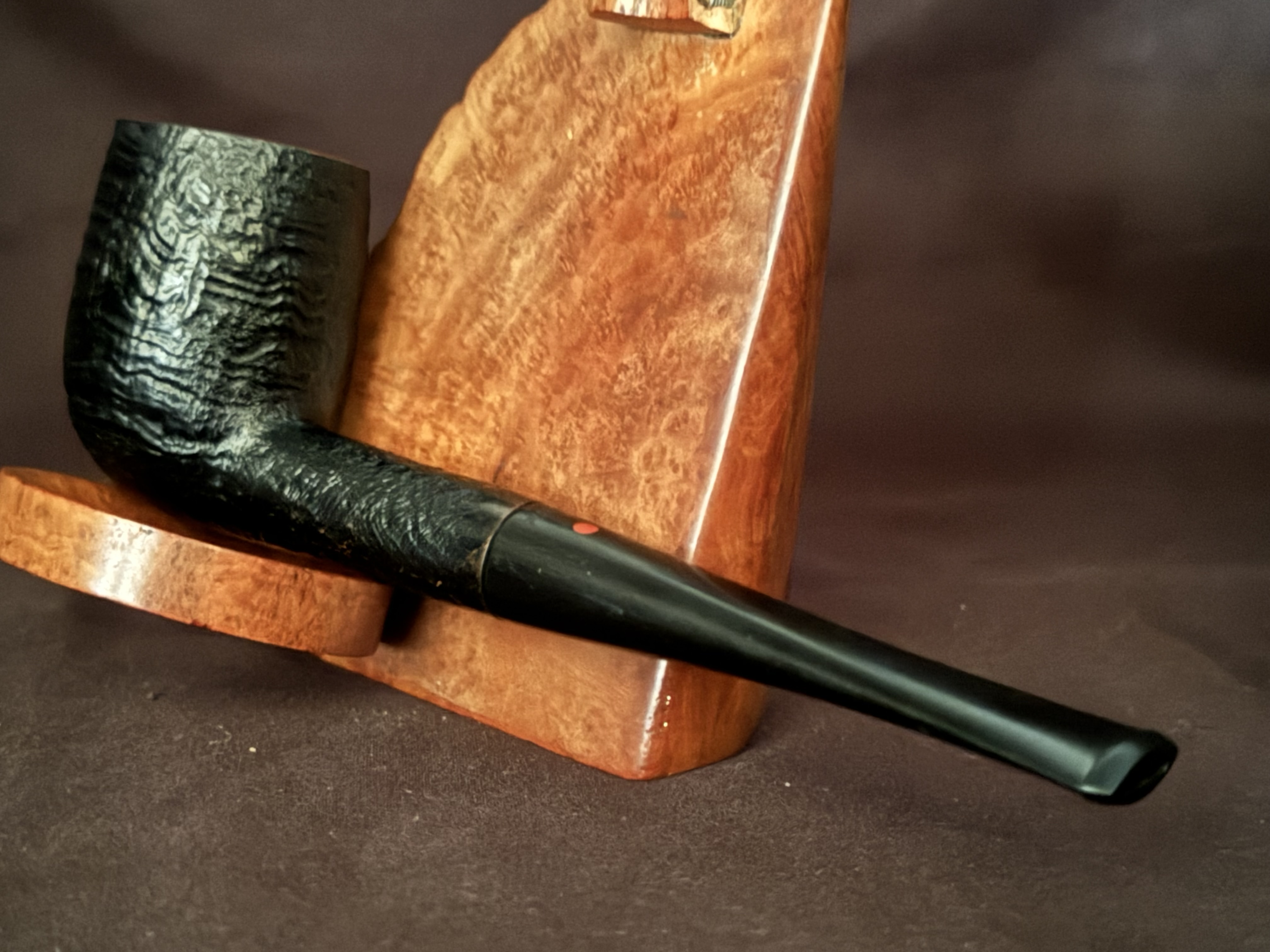 Dr Plumb Super 1S Dark Straight Sandblast Billiard Estate Pipe 8