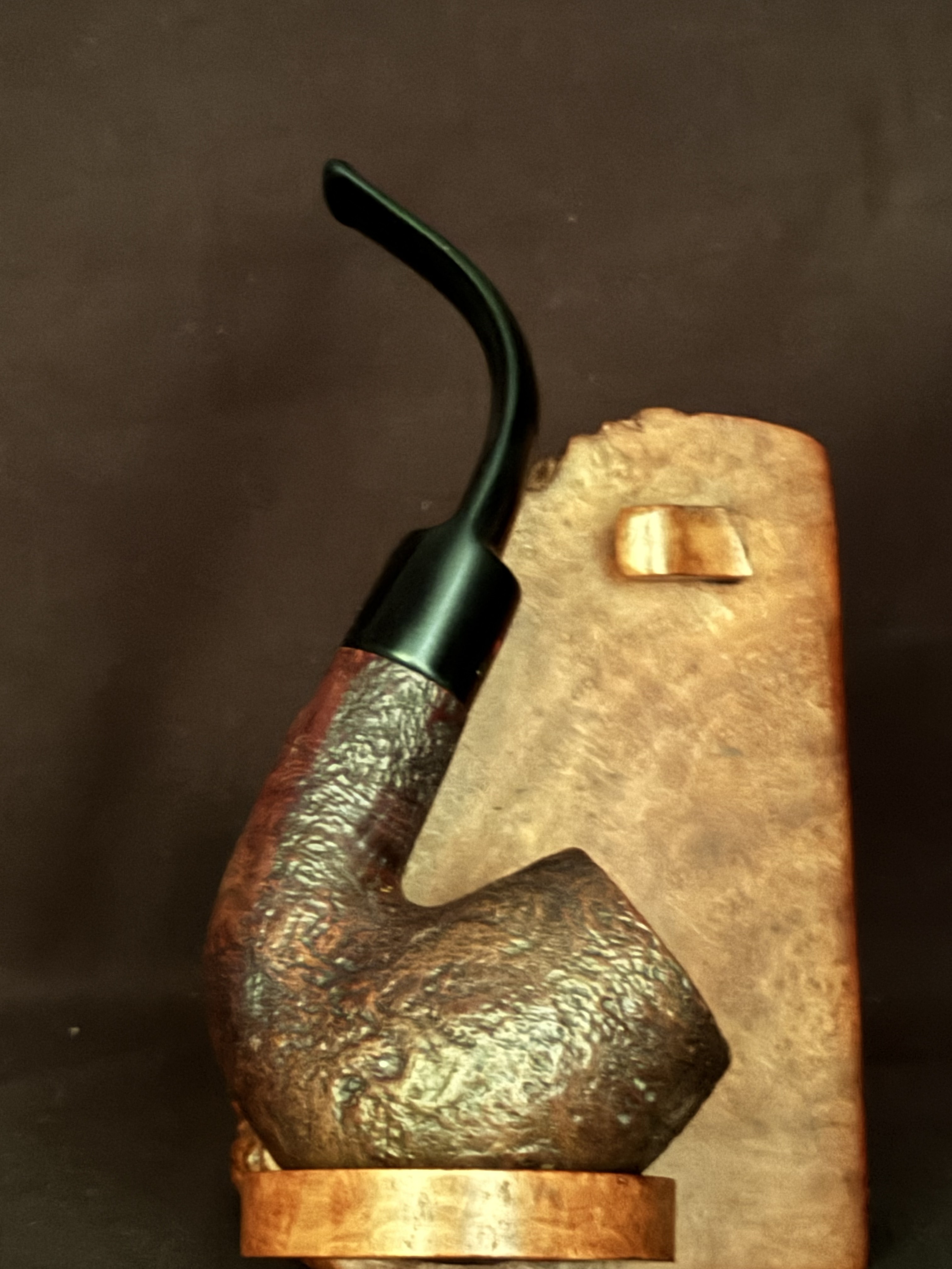 Dr. Plumb London Full Bent Sandblast Billiard Estate Pipe 9