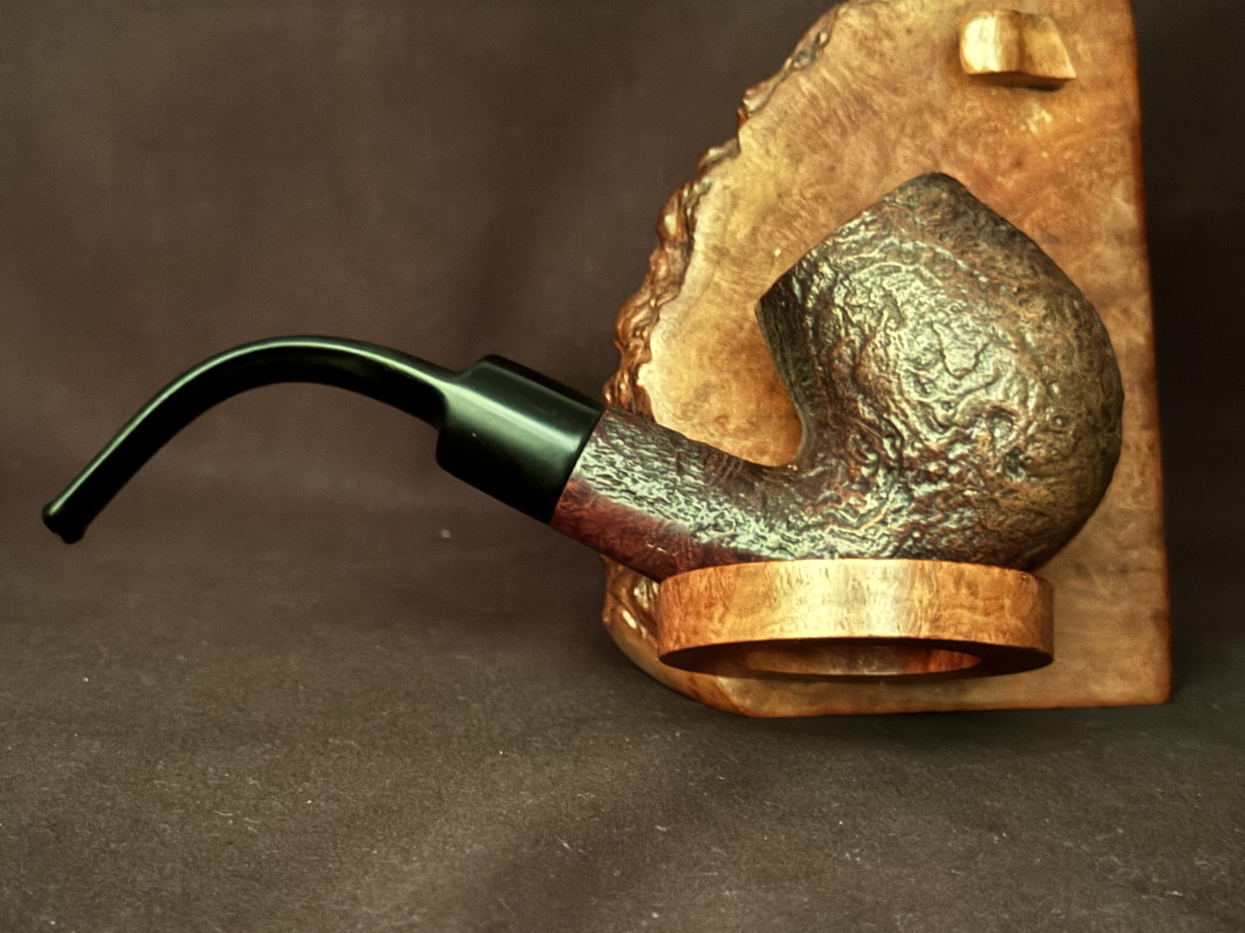 Dr. Plumb London Full Bent Sandblast Billiard Estate Pipe 4