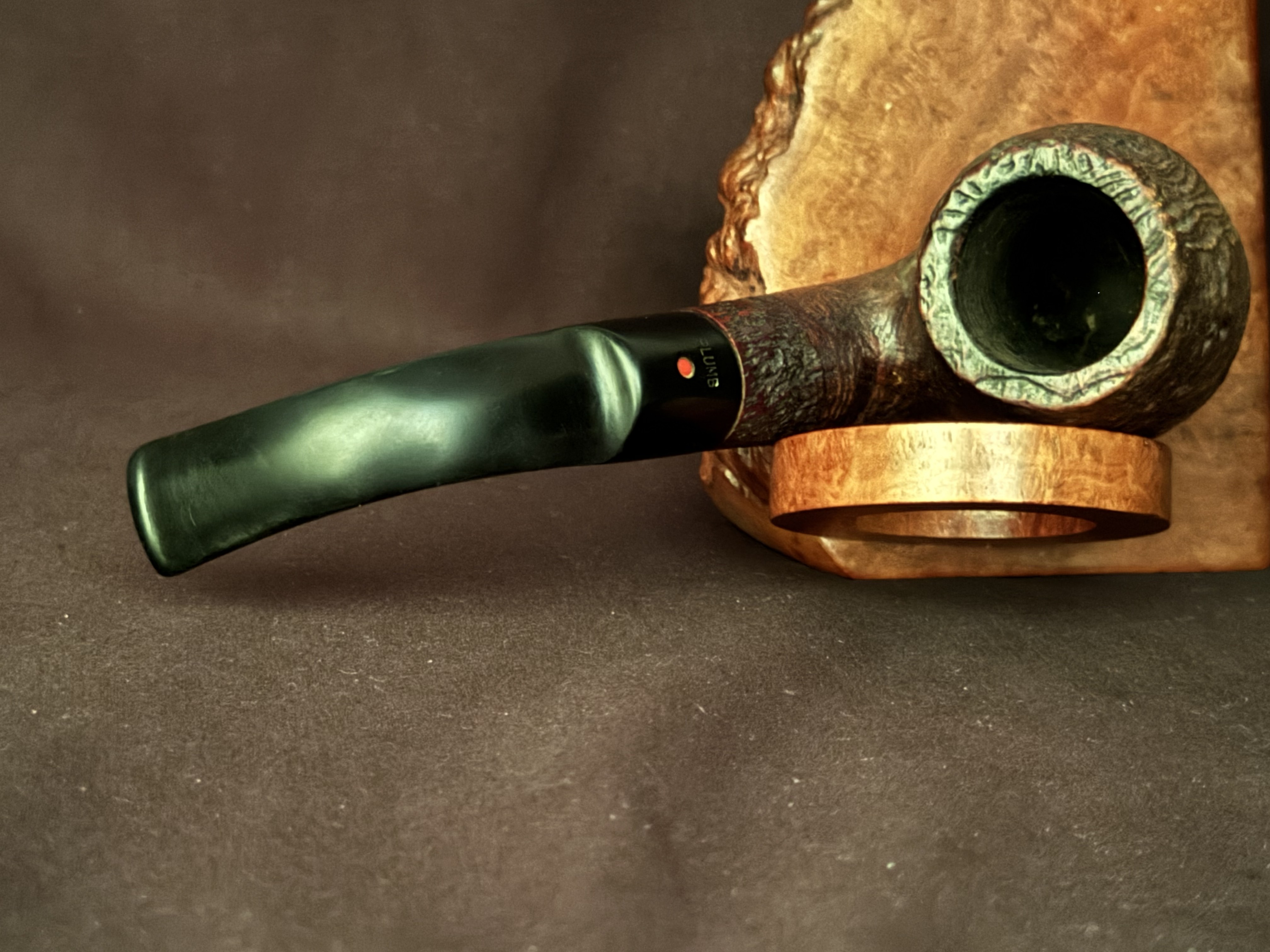 Dr. Plumb London Full Bent Sandblast Billiard Estate Pipe 5