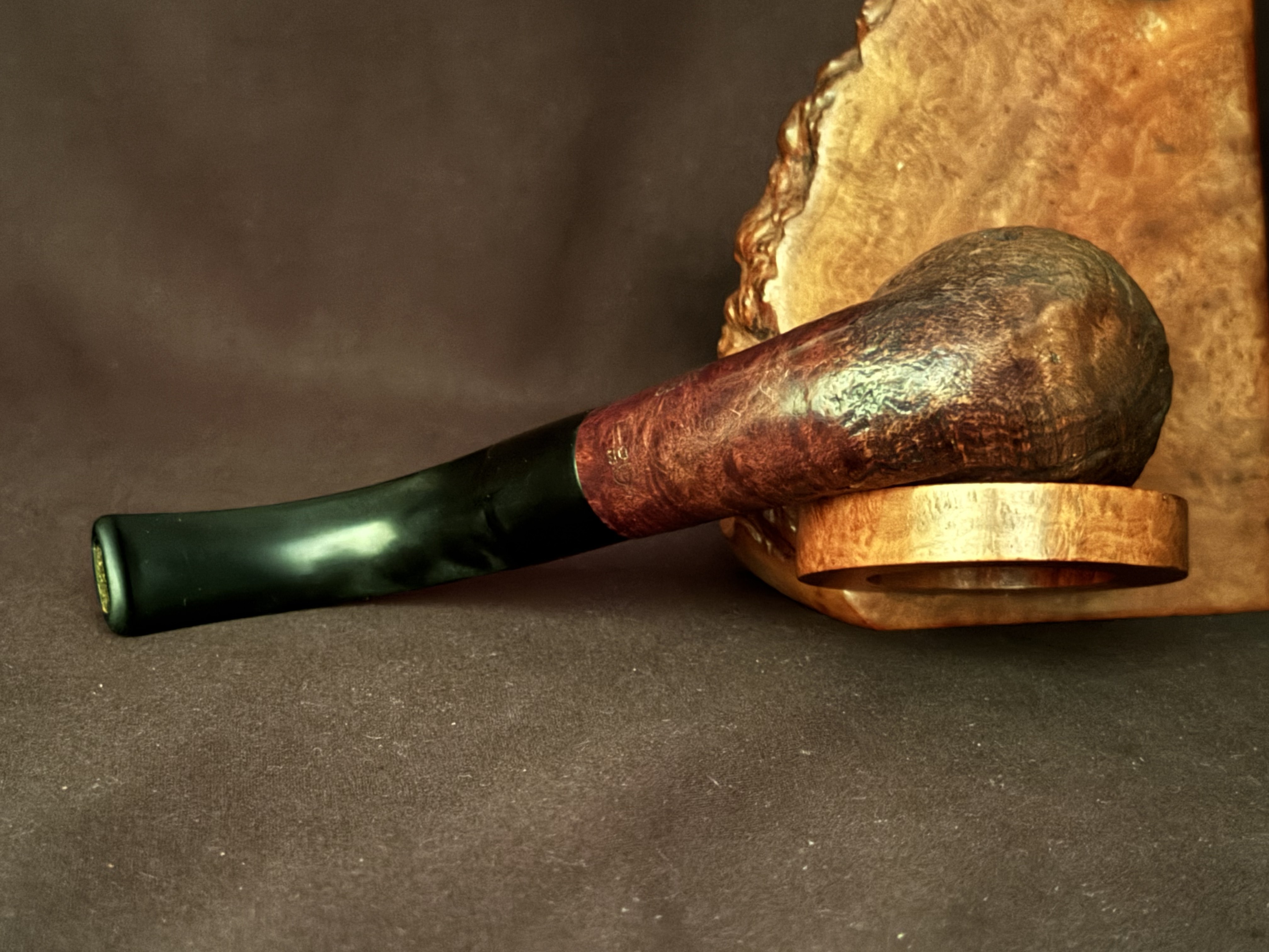 Dr. Plumb London Full Bent Sandblast Billiard Estate Pipe 6