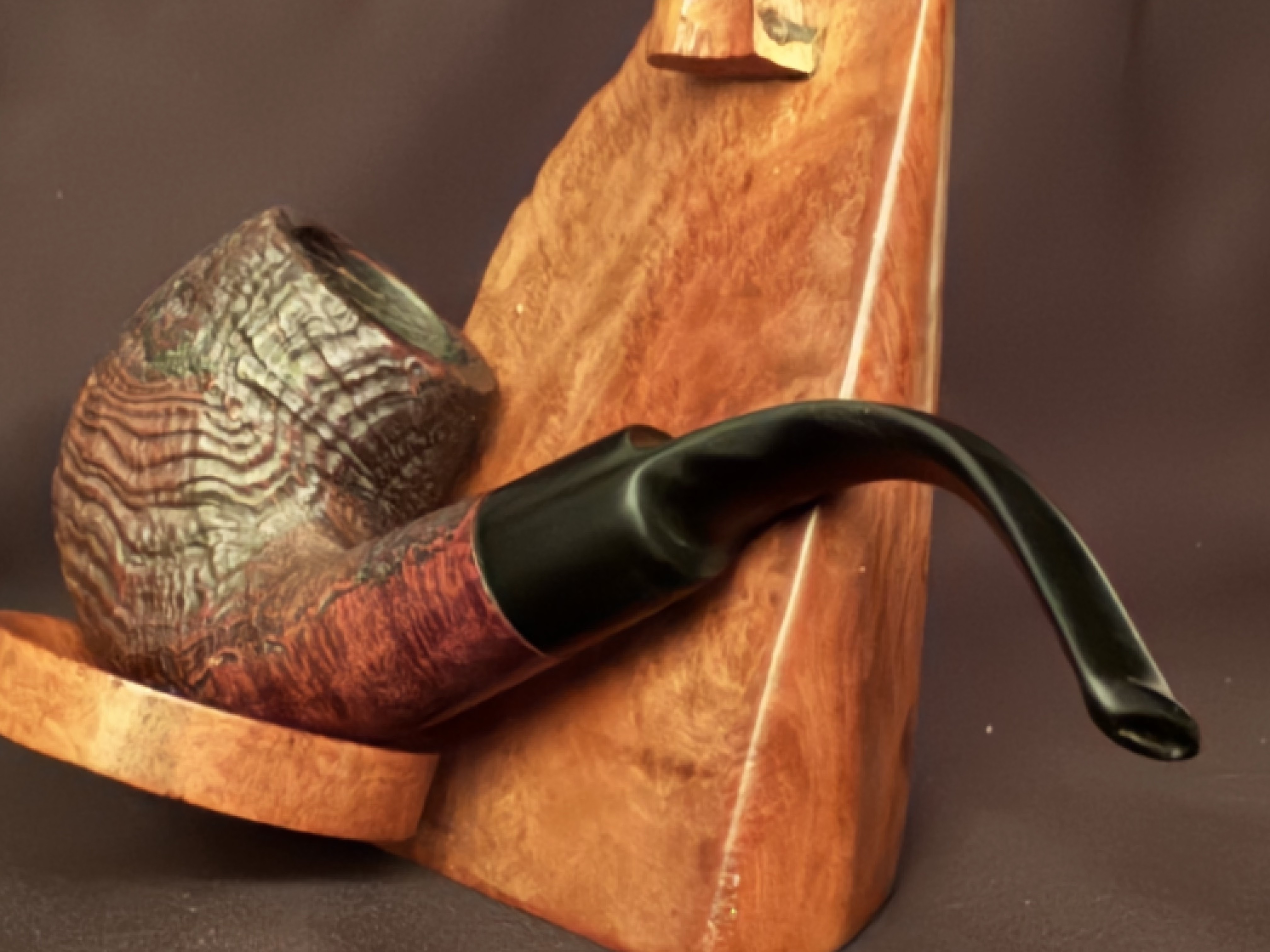 Dr. Plumb London Full Bent Sandblast Billiard Estate Pipe 8