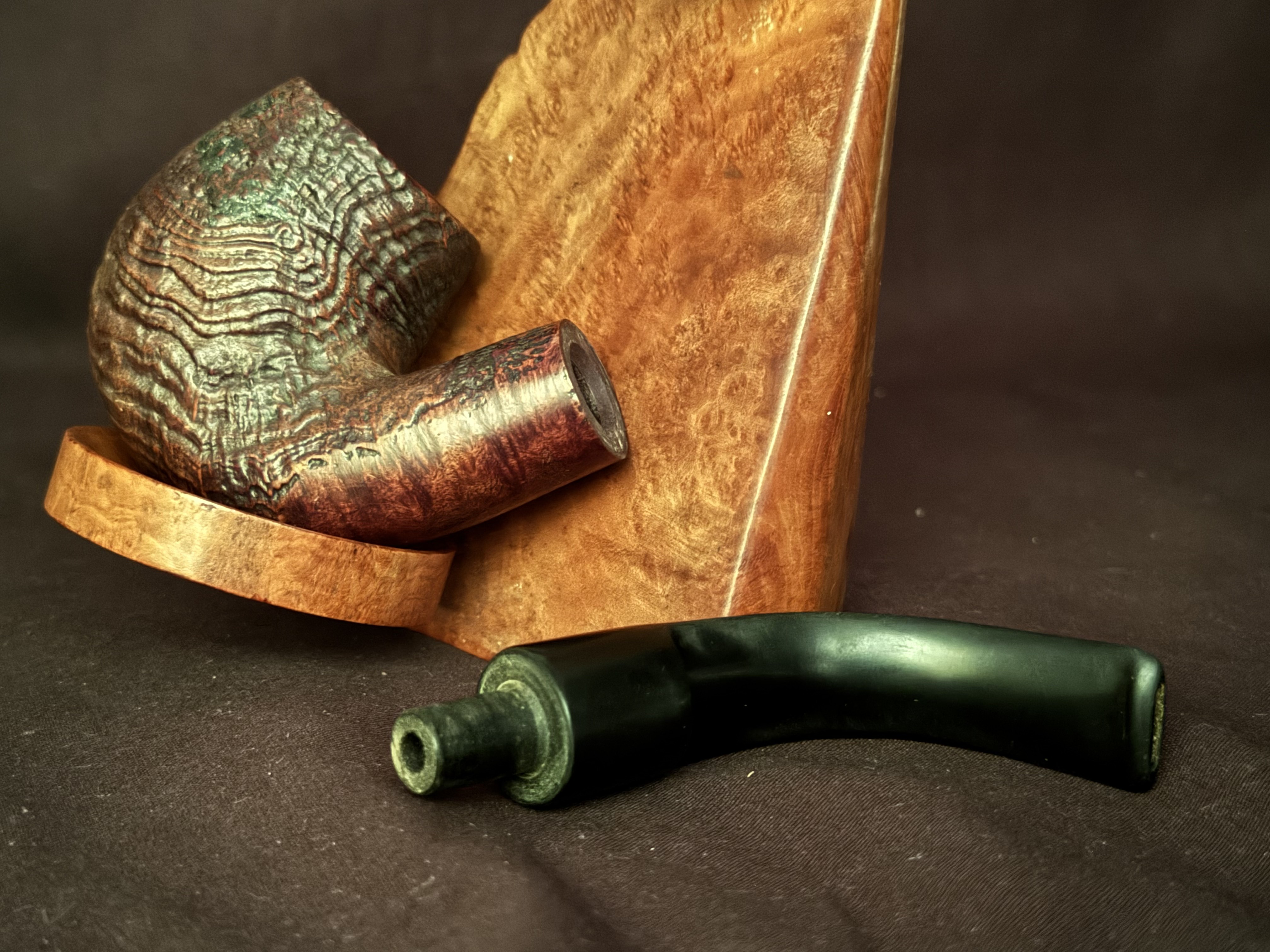 Dr. Plumb London Full Bent Sandblast Billiard Estate Pipe 7