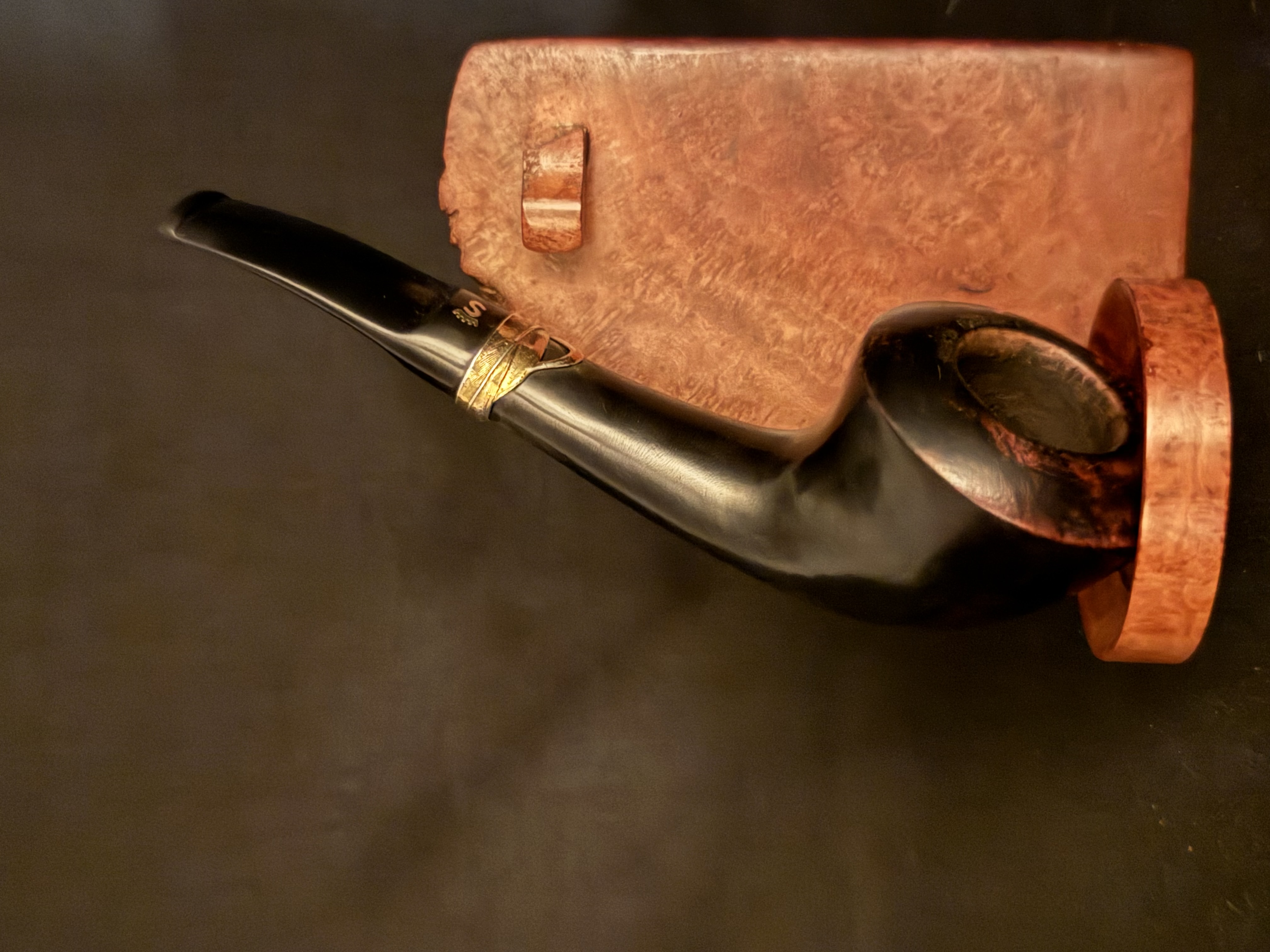 Stanwell Flora Danica Smooth Straight Acorn Vulcanite Stem Ebony Ebonite Era 1948-1998 Estate Pipe 2